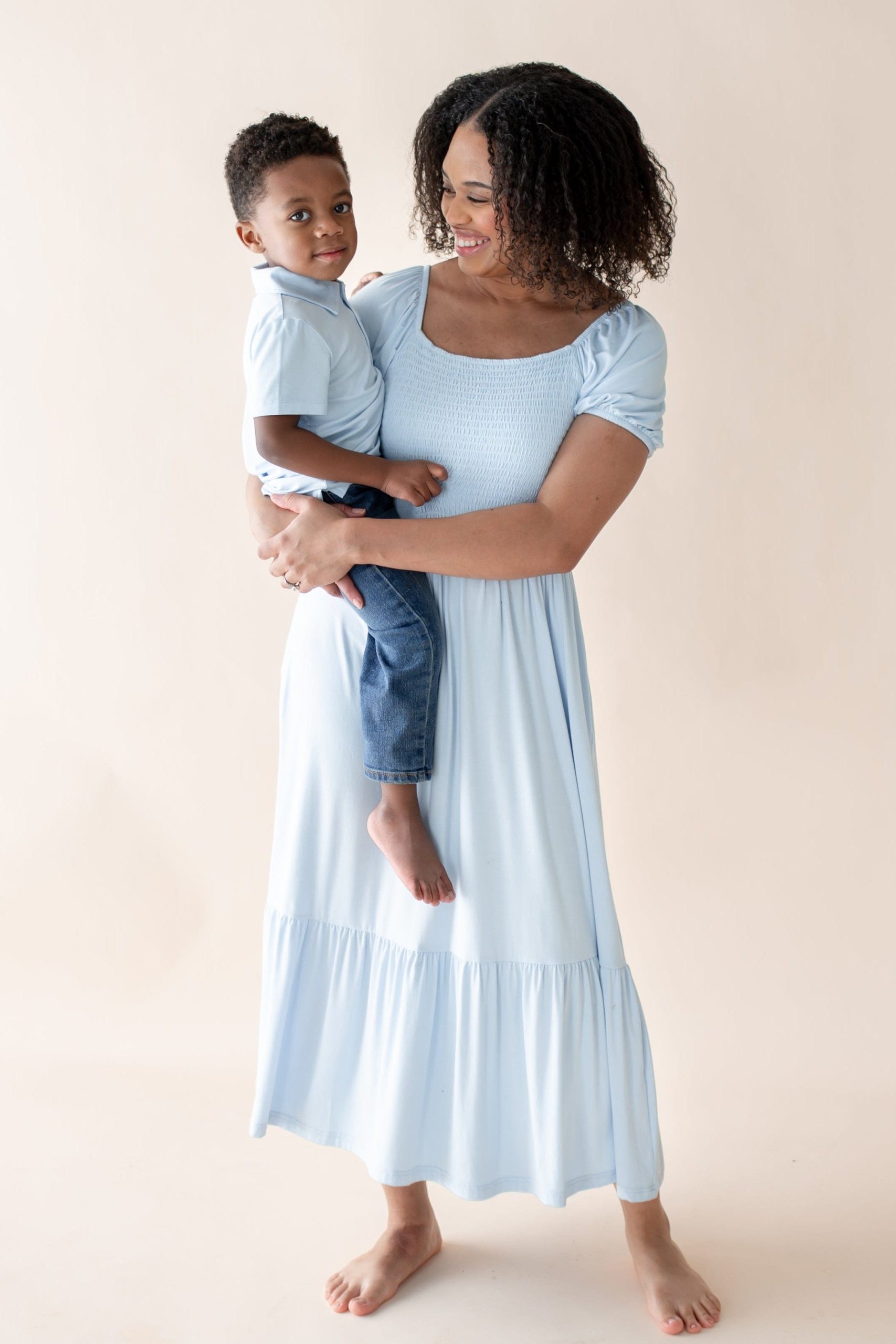 Women's Smocked Dress in Breeze - Image 2
