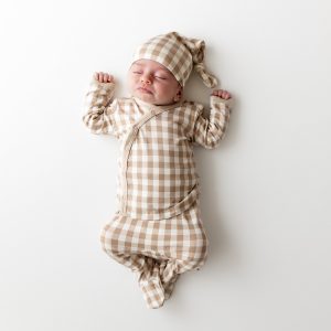 Take Me Home Set with Cap in Gingham Bisque