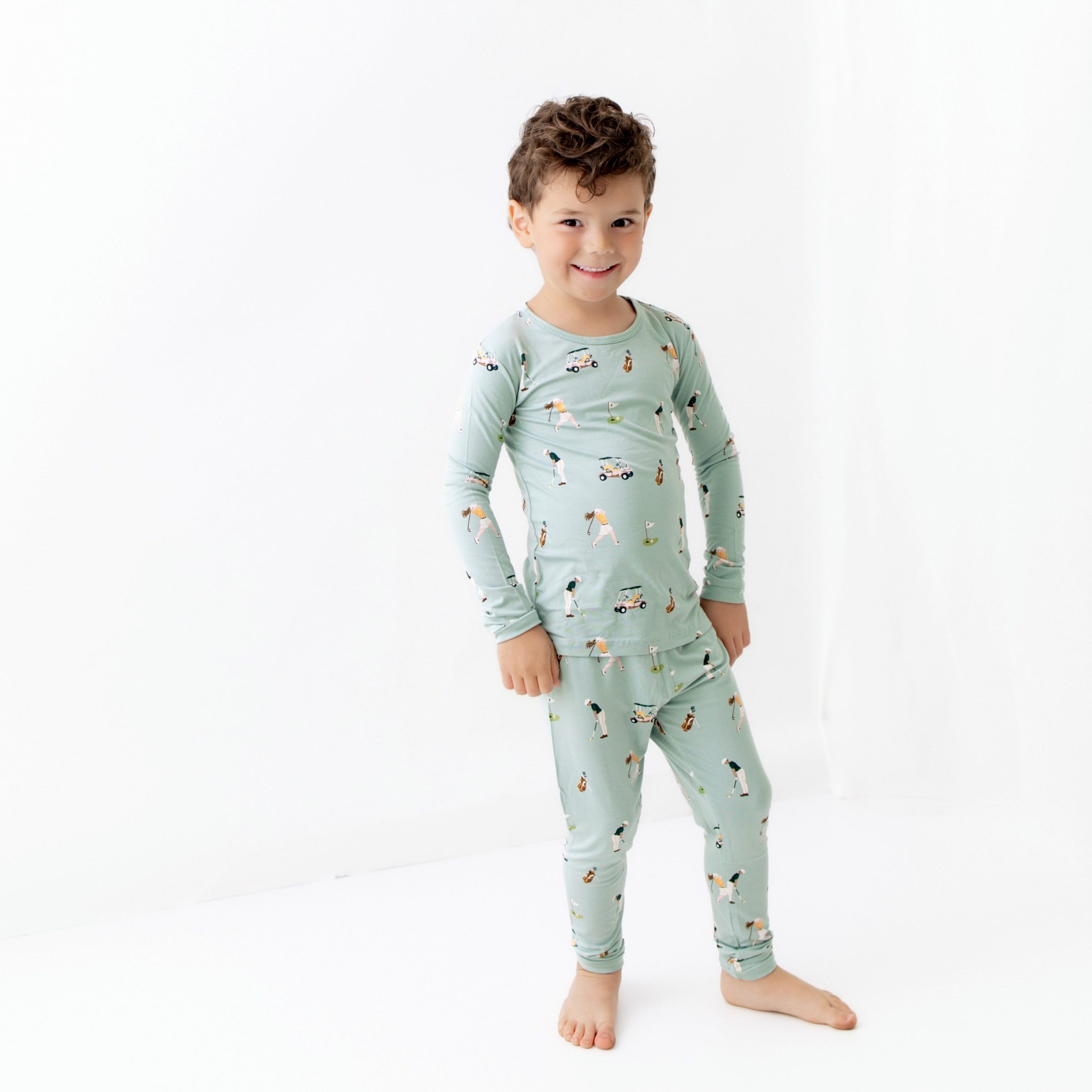 Long Sleeve Pajamas in Golf - Image 3