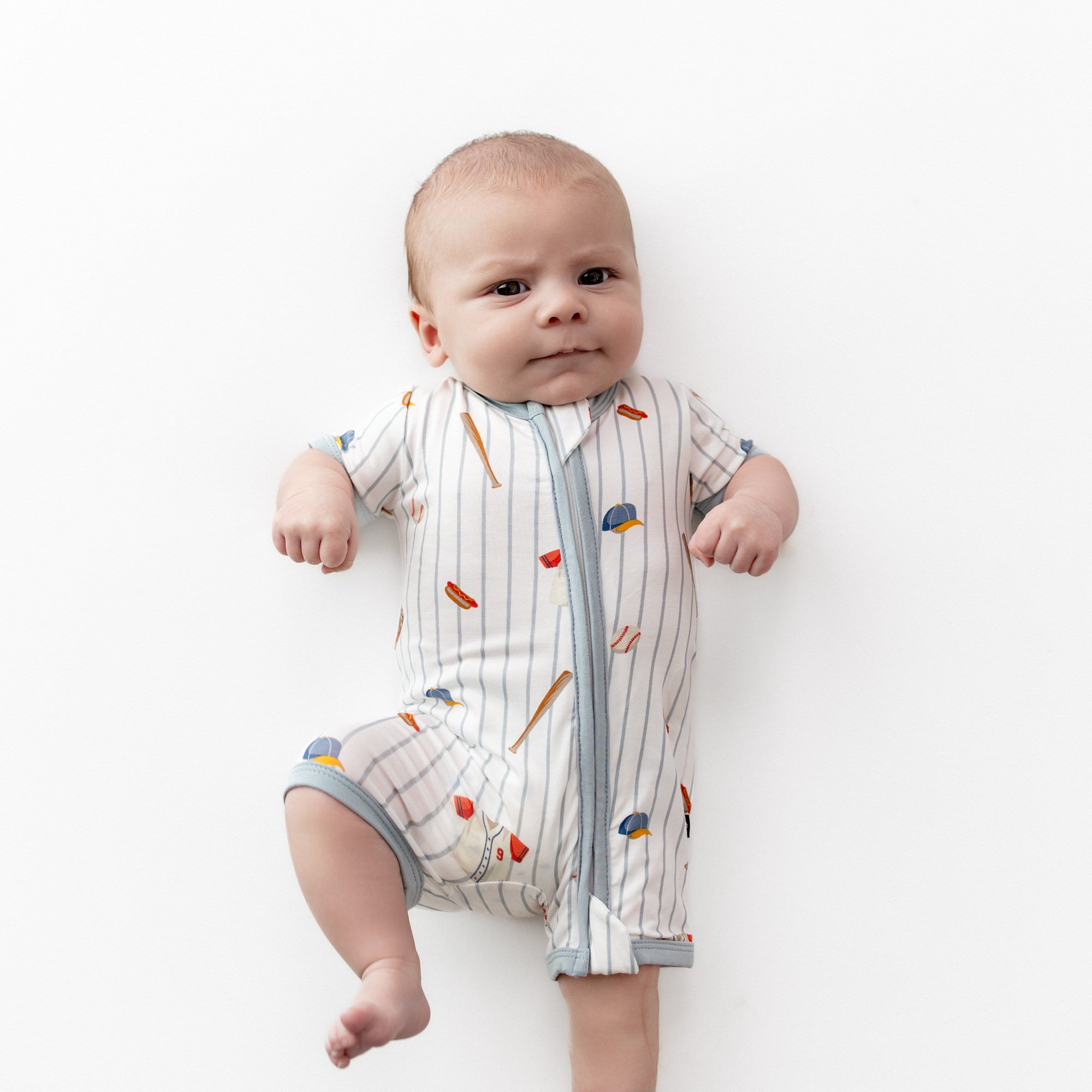 Zipper Shortall Romper in Home Run - Image 3
