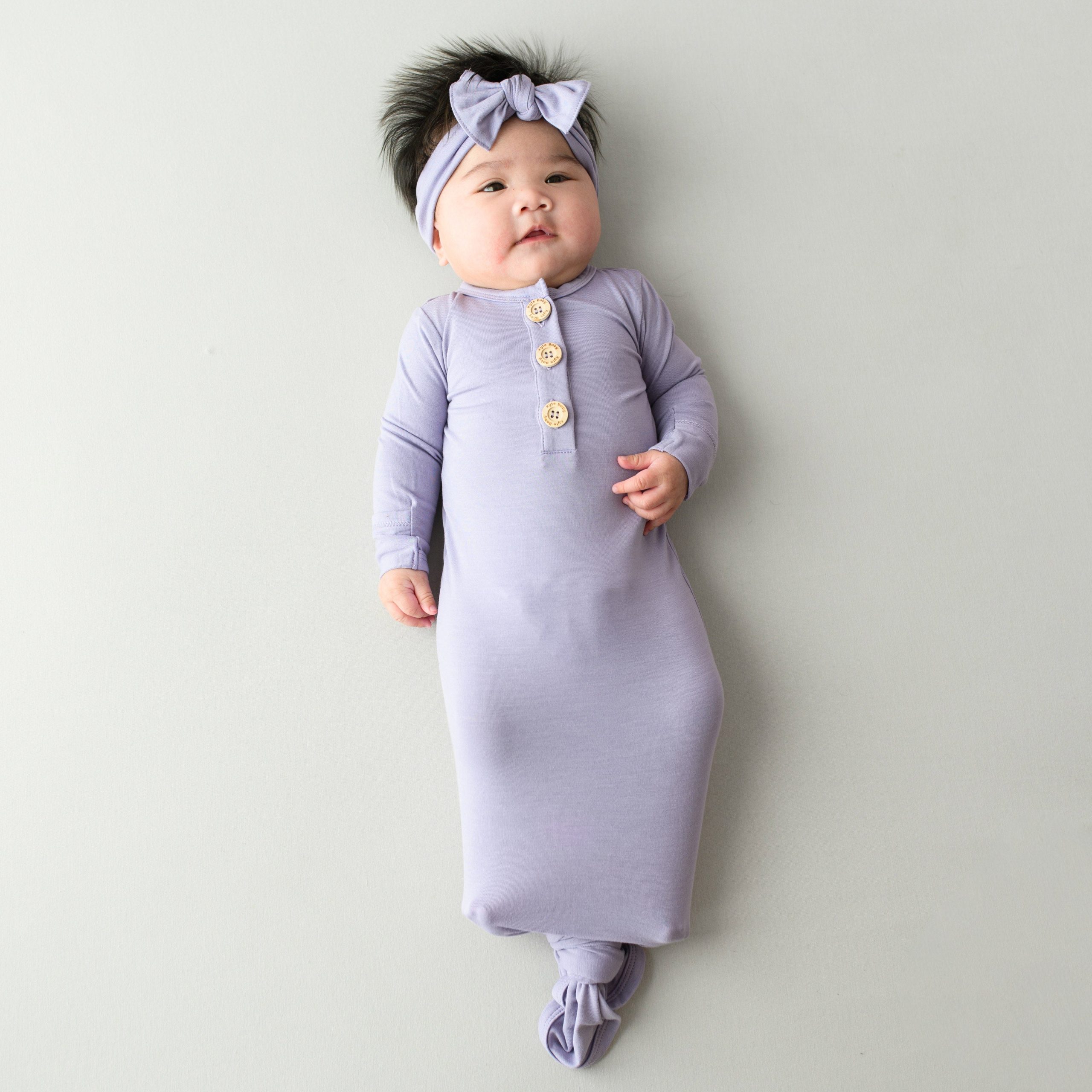 Knotted Gown with Bow Set in Taro - Image 4