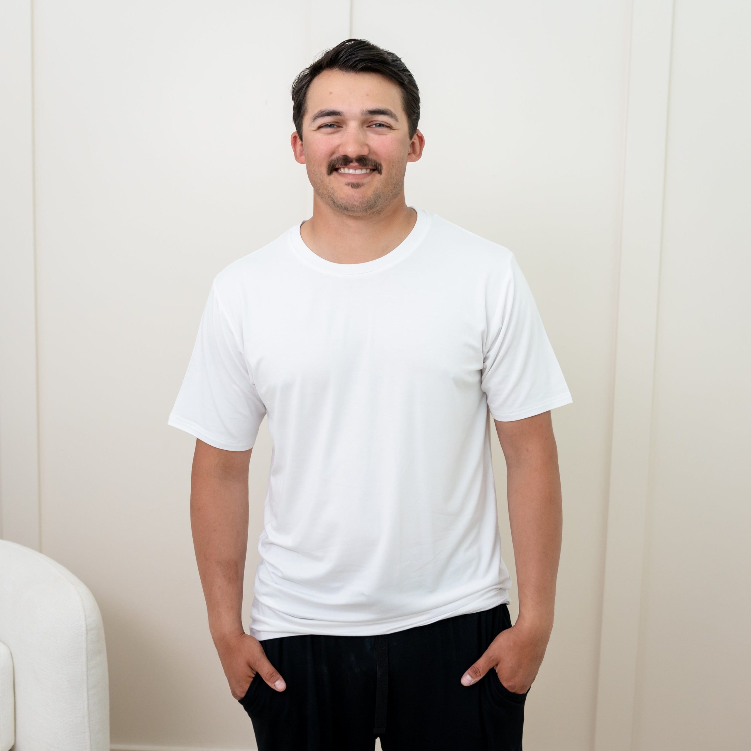 Men's Crew Neck Tee in Snow - Image 2