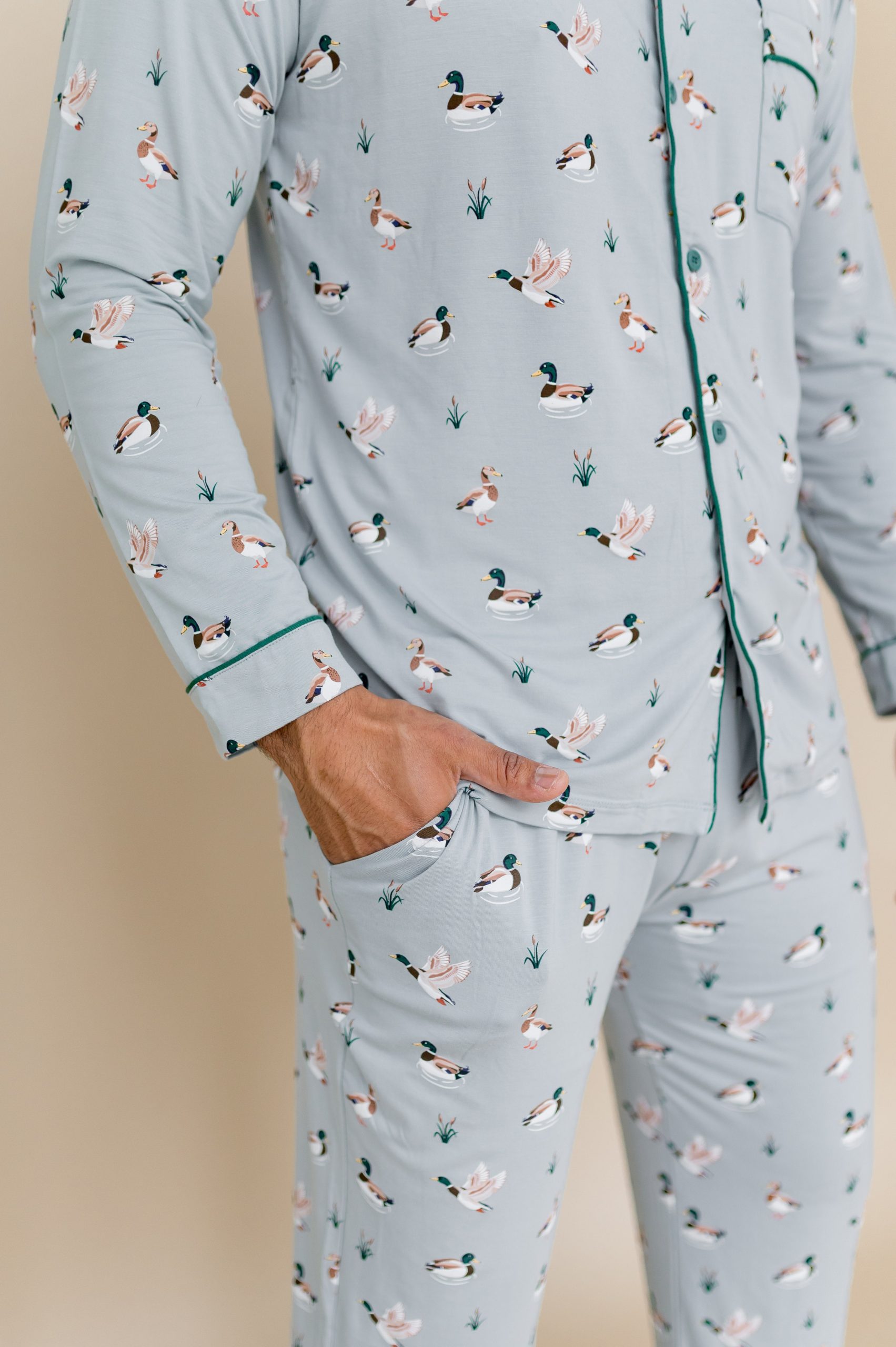 Men's Long Sleeve Pajama Set in Mallard Duck - Image 2