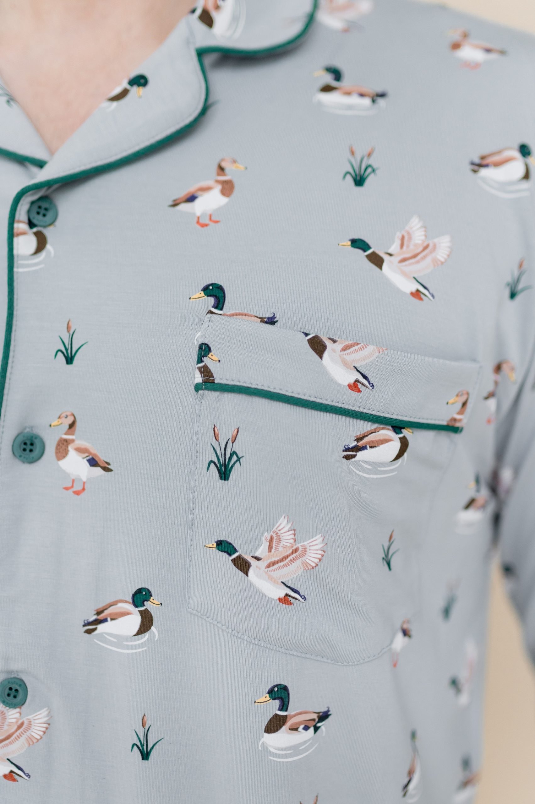 Men's Long Sleeve Pajama Set in Mallard Duck - Image 3