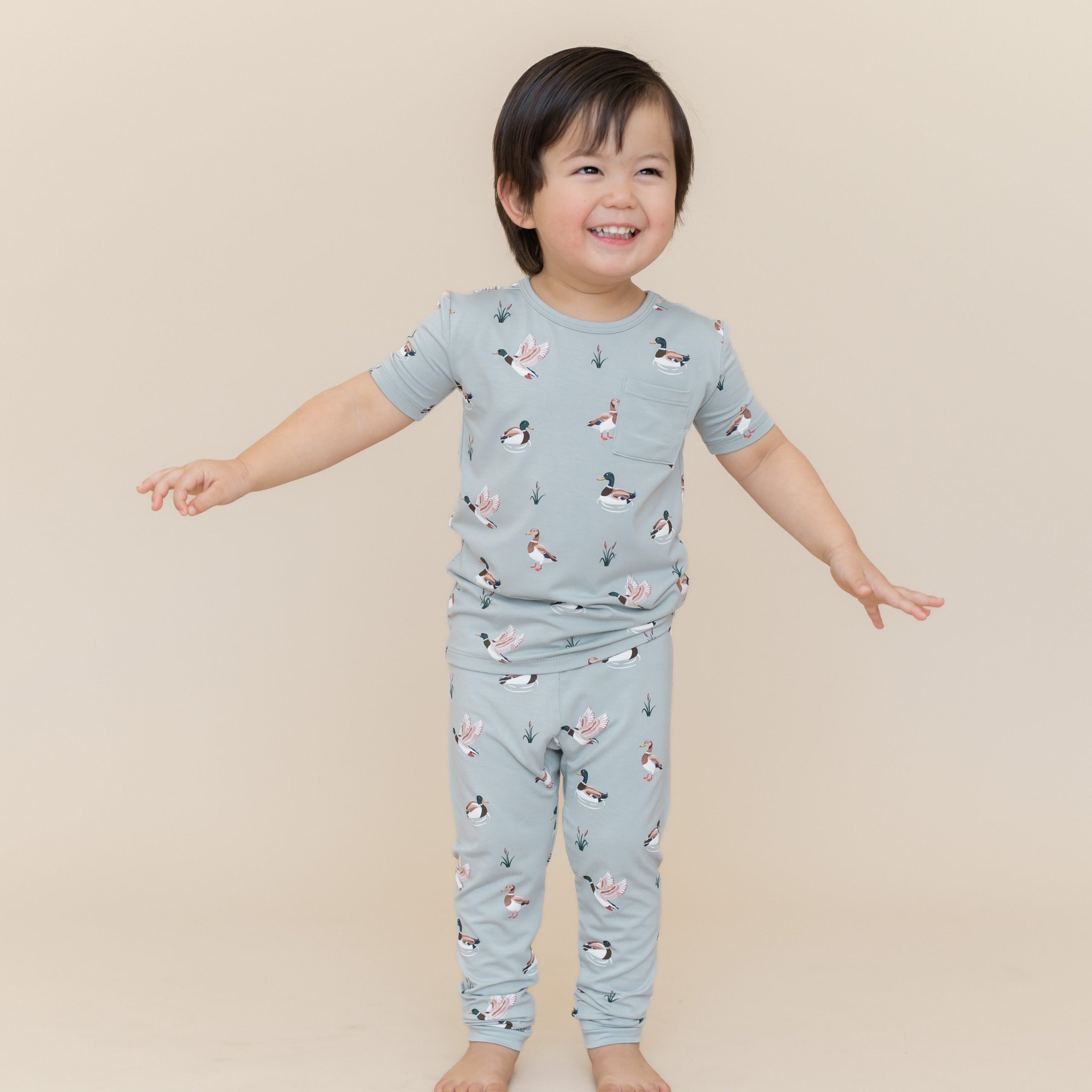 Short Sleeve with Pants Pajamas in Mallard Duck - Image 4
