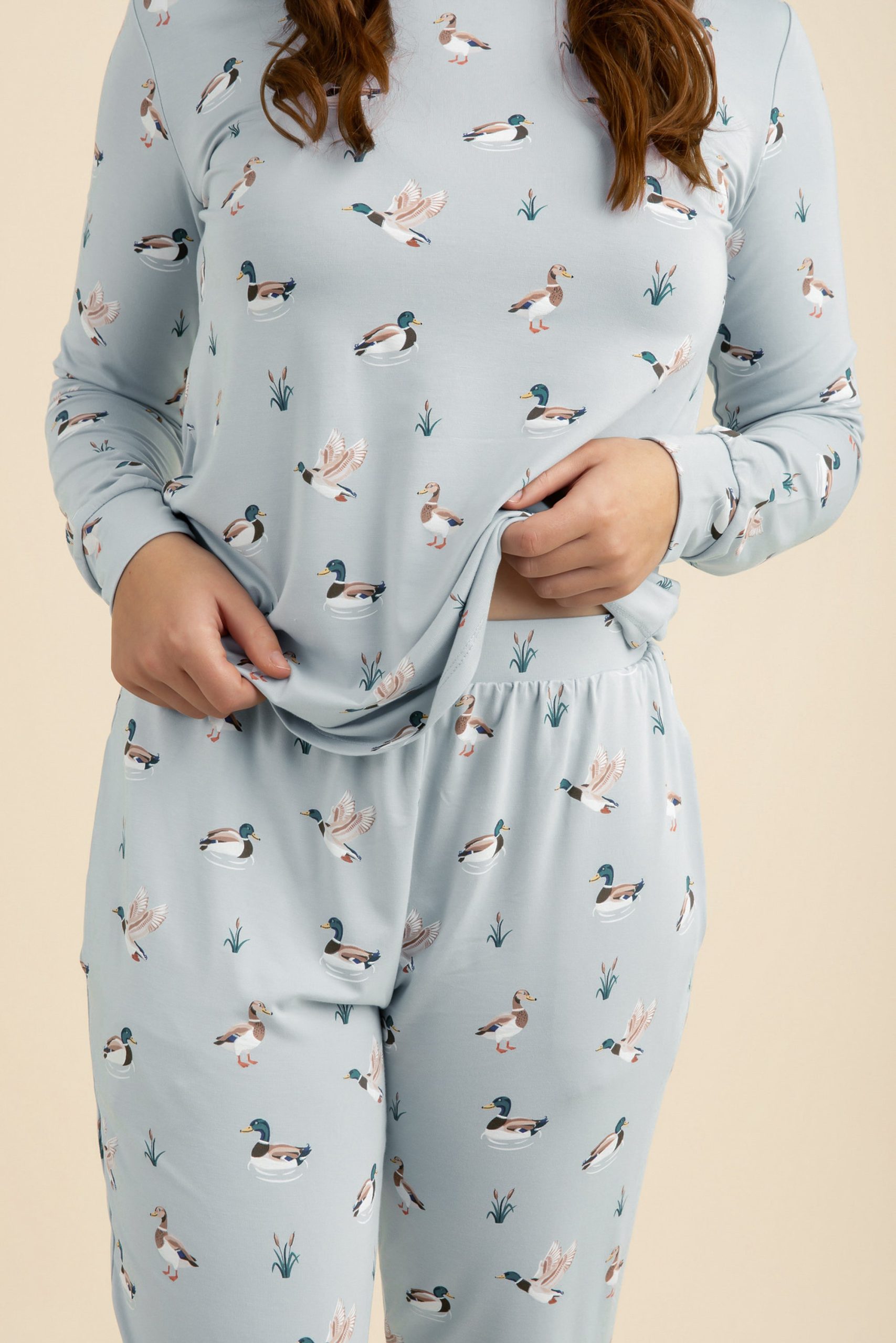 Women's Jogger Pajama Set in Mallard Duck - Image 2