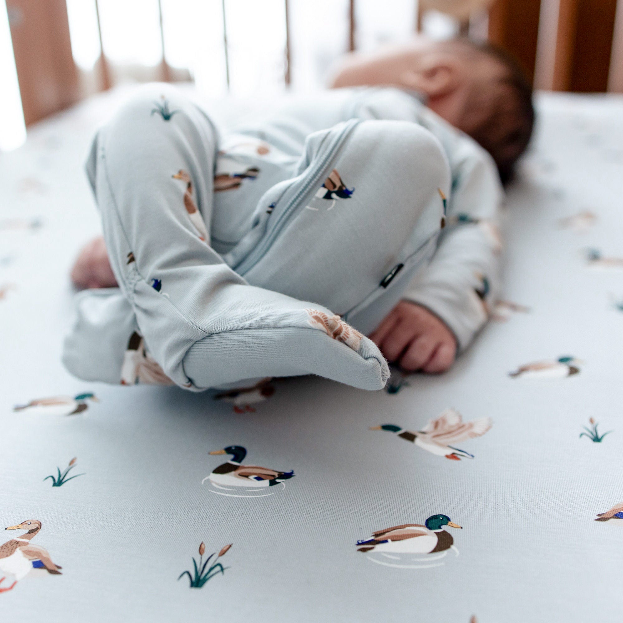 Zippered Footie in Mallard Duck - Image 4