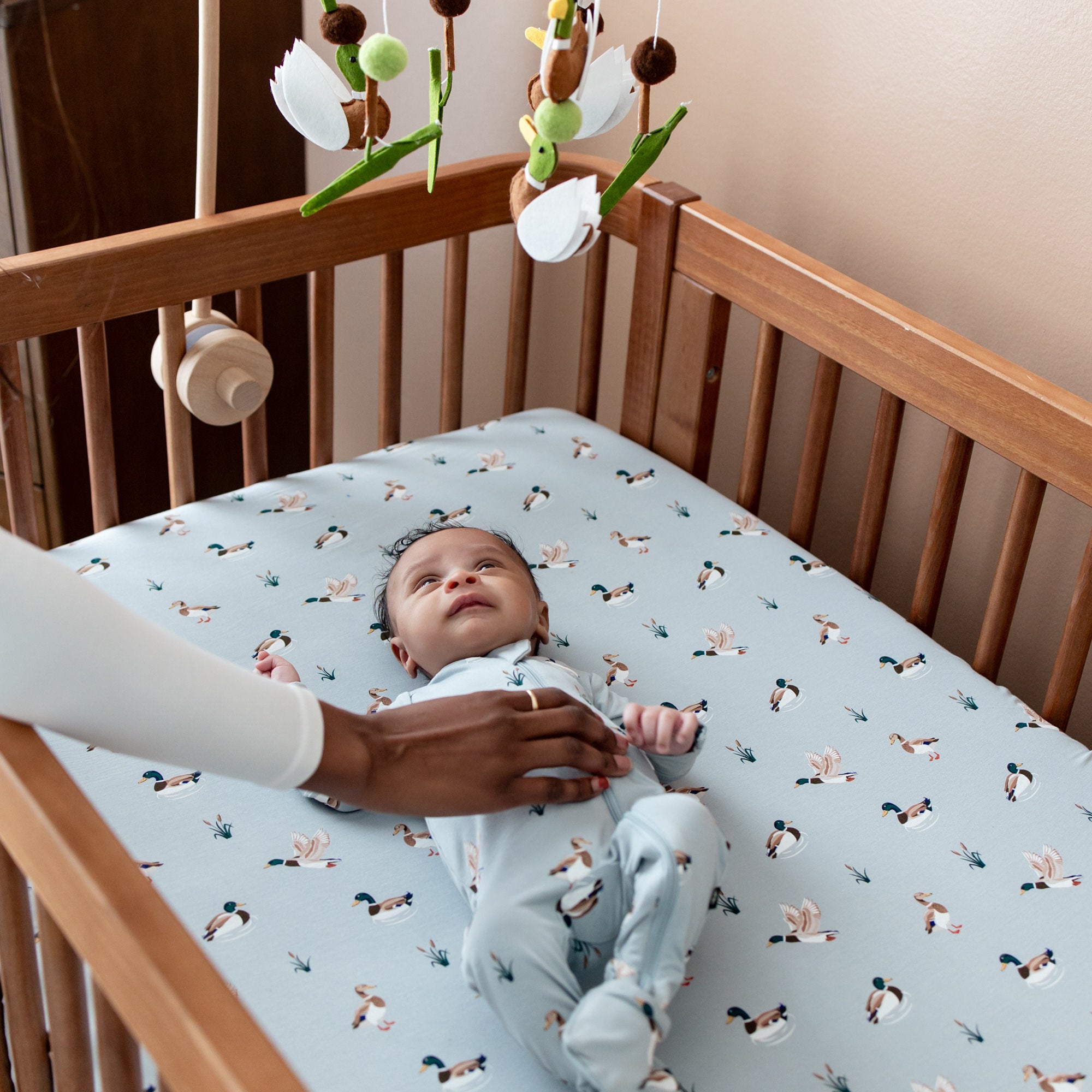 Crib Sheet in Mallard Duck - Image 4