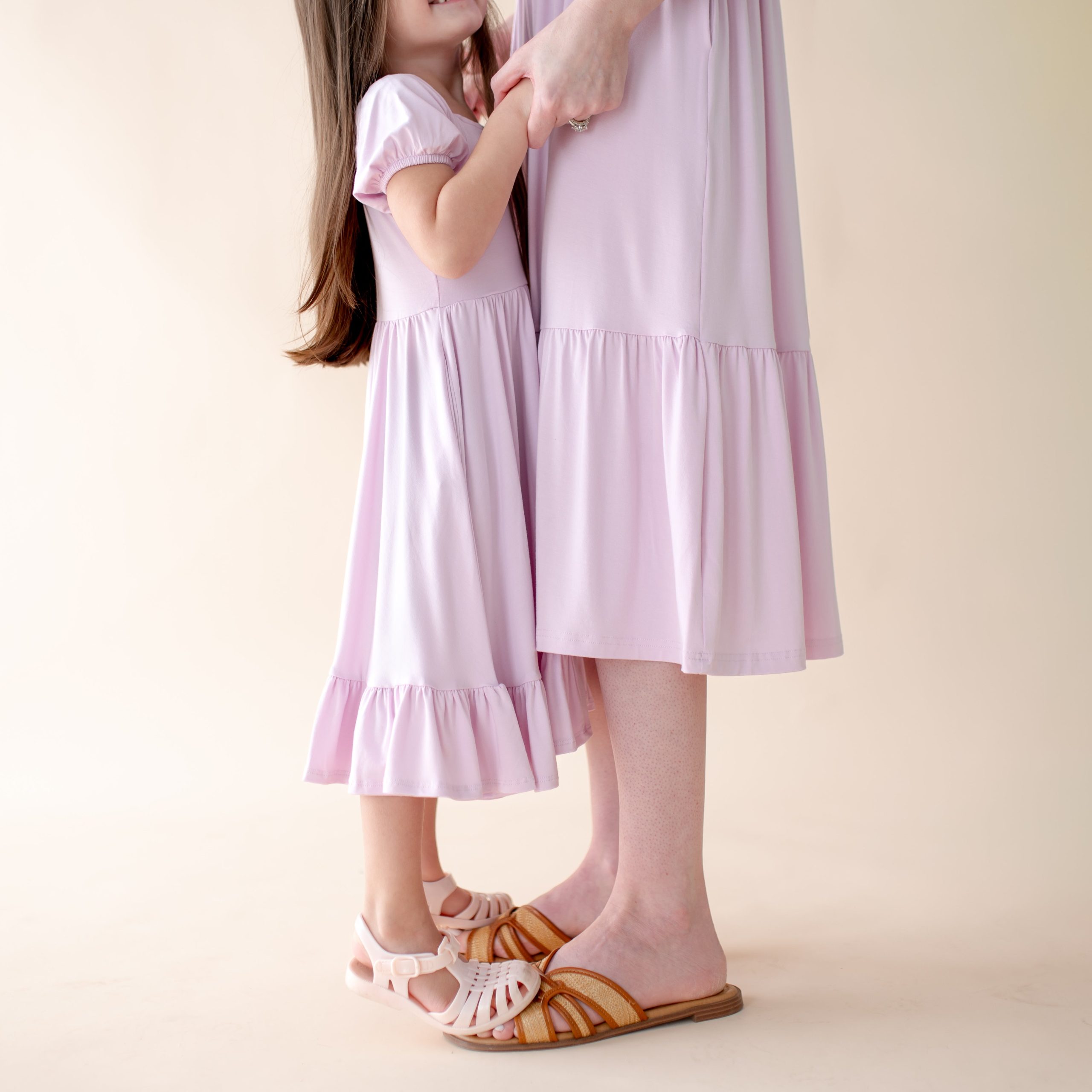 Puff Sleeve Twirl Dress in Thistle - Image 4