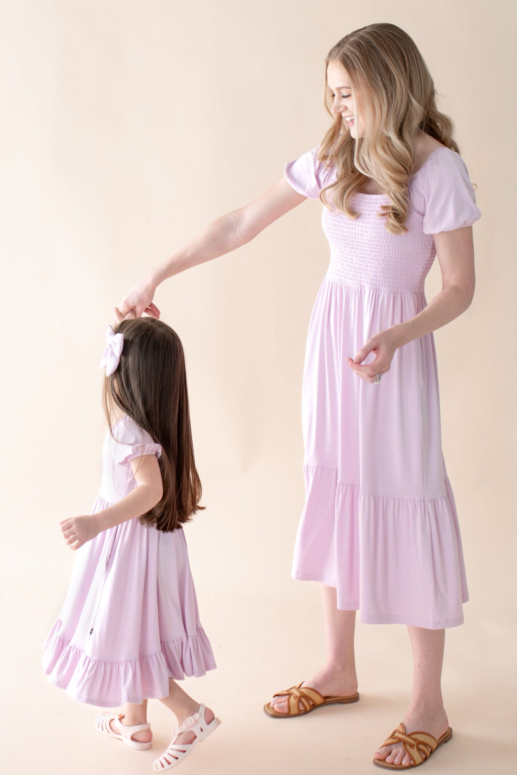 Women's Smocked Dress in Thistle - Image 3