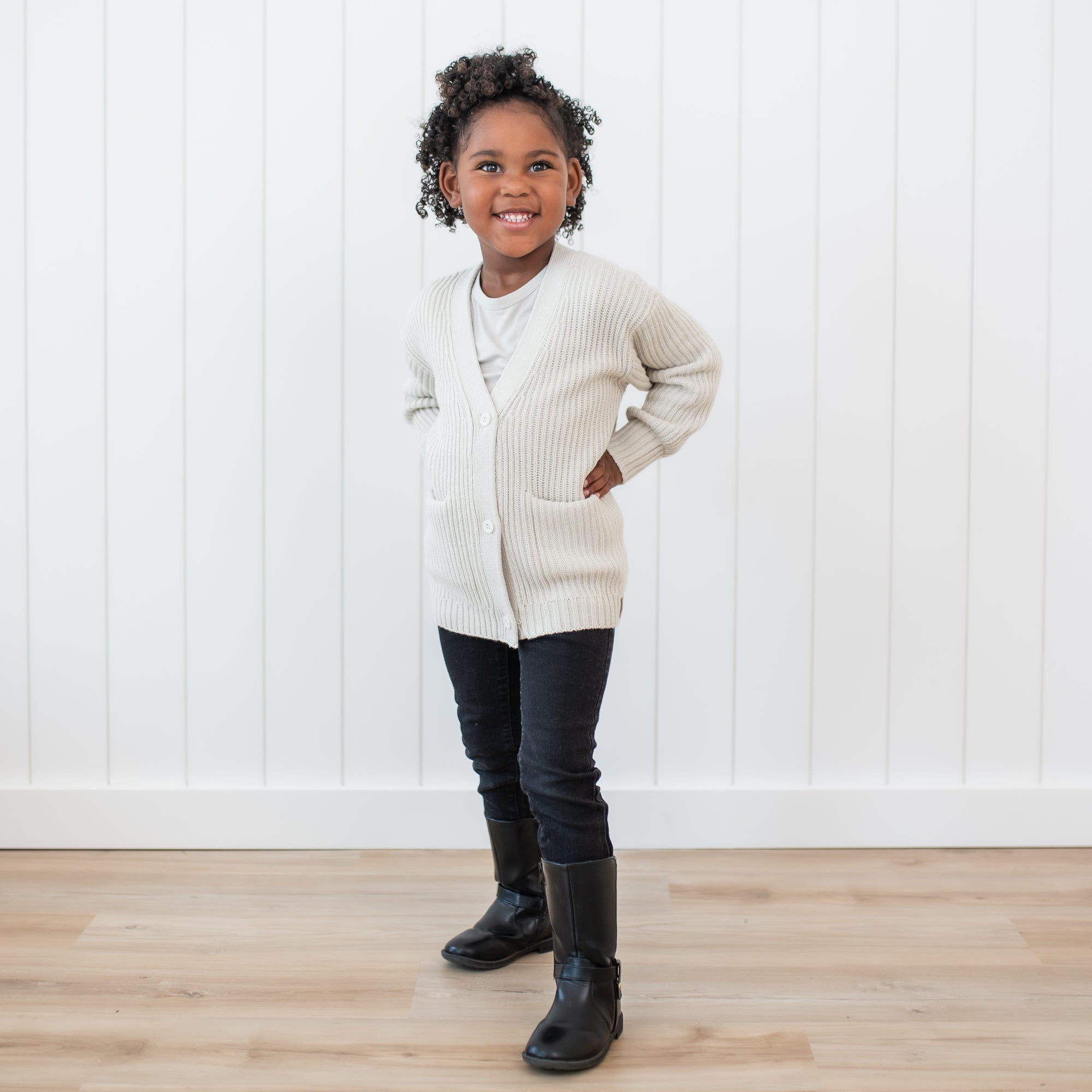 Chunky Knit Oversized Cardigan in Oat - Image 6