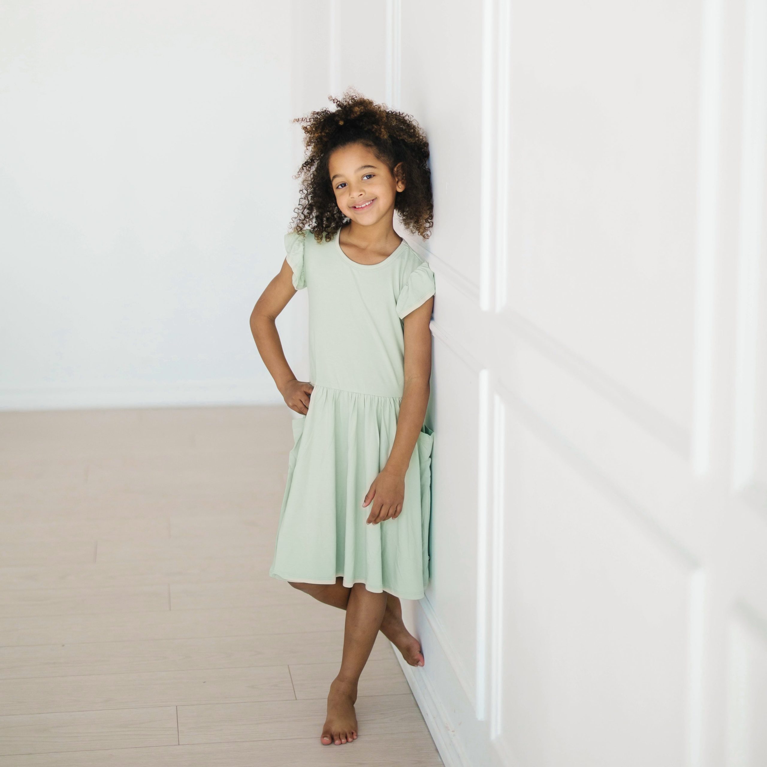 Pocket Dress in Basil - Image 3