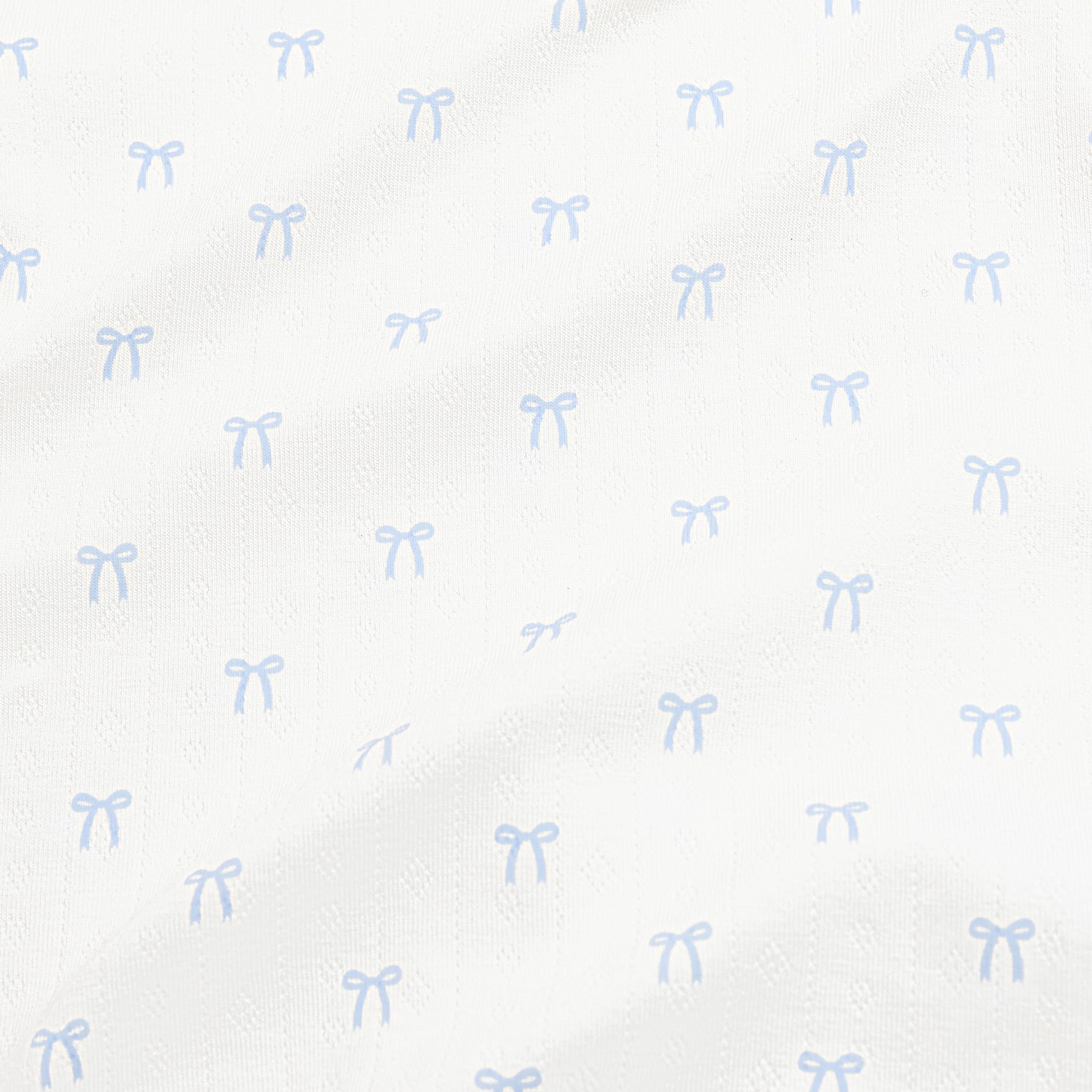 Pointelle Short Sleeve Set in Sweet Blue Bow - Image 2