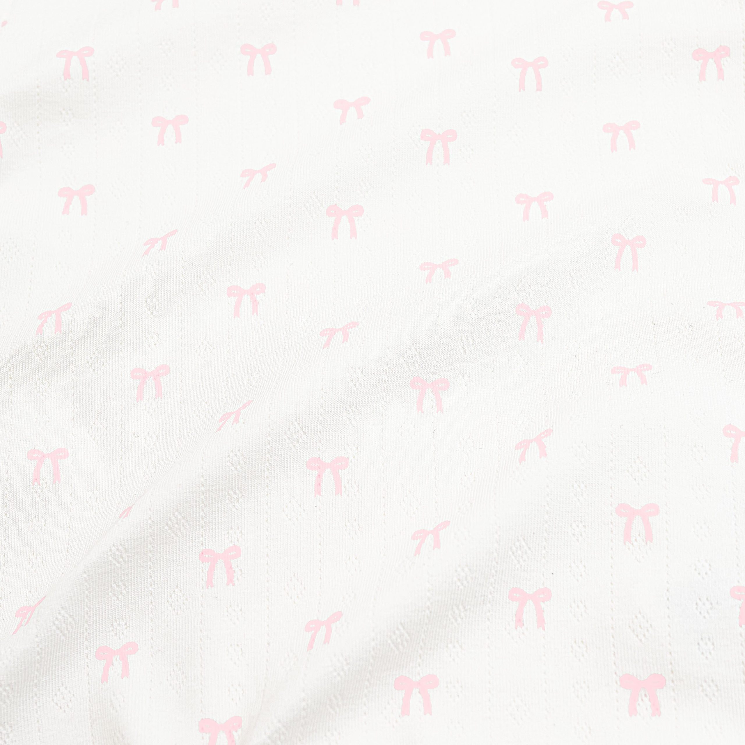 Pointelle Take Me Home Set with Cap in Sweet Pink Bow - Image 2