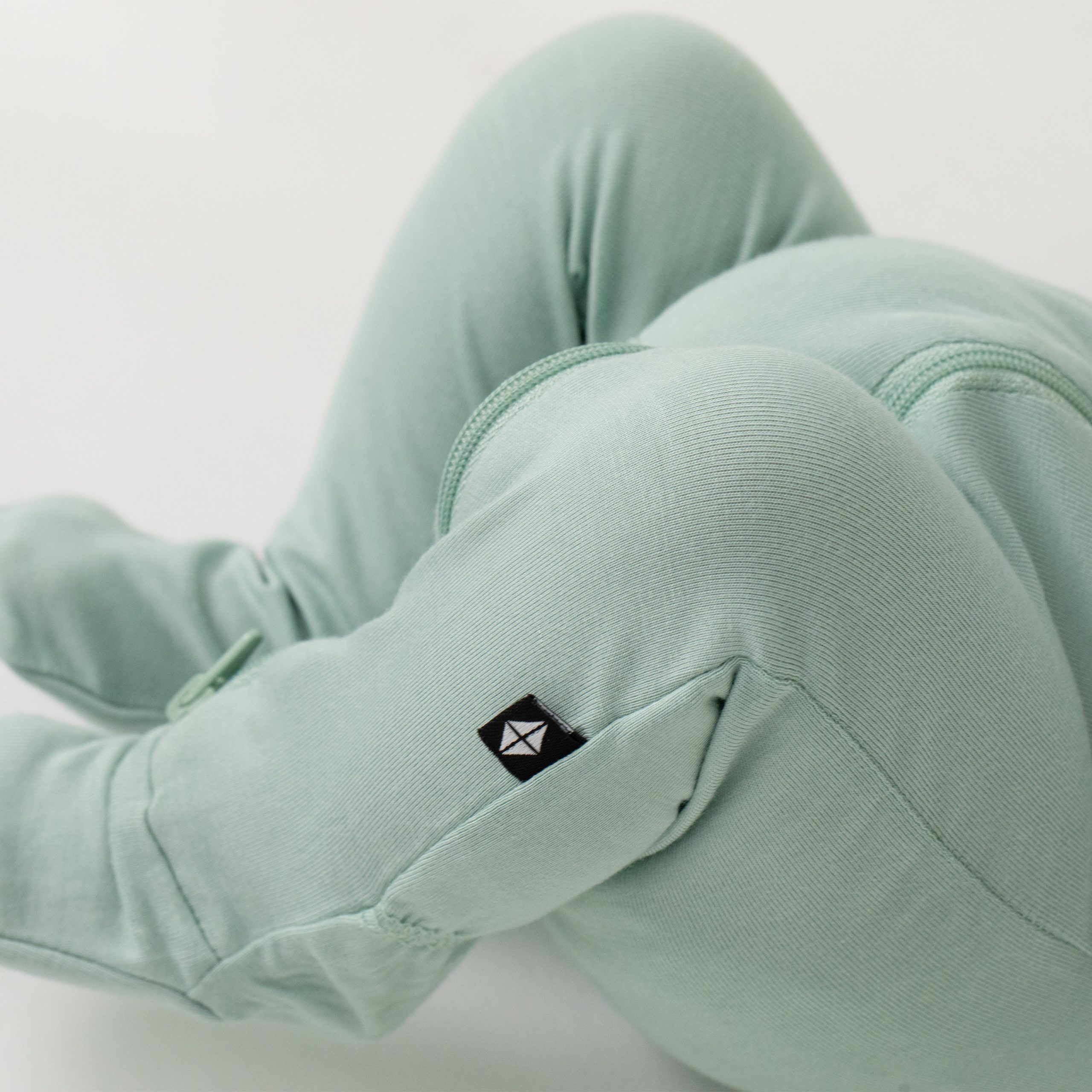 Zippered Footie in Sage - Image 5