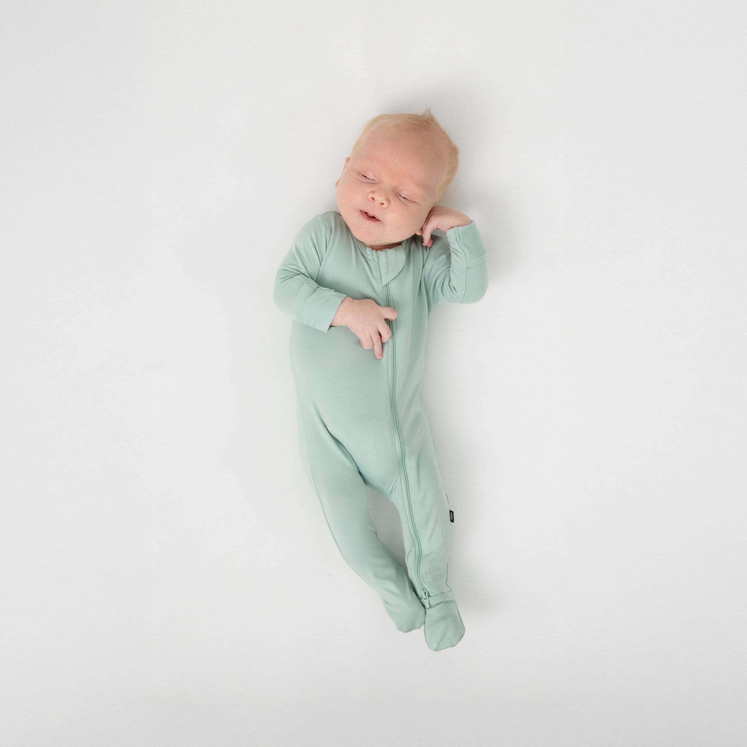 Zippered Footie in Sage - Image 3