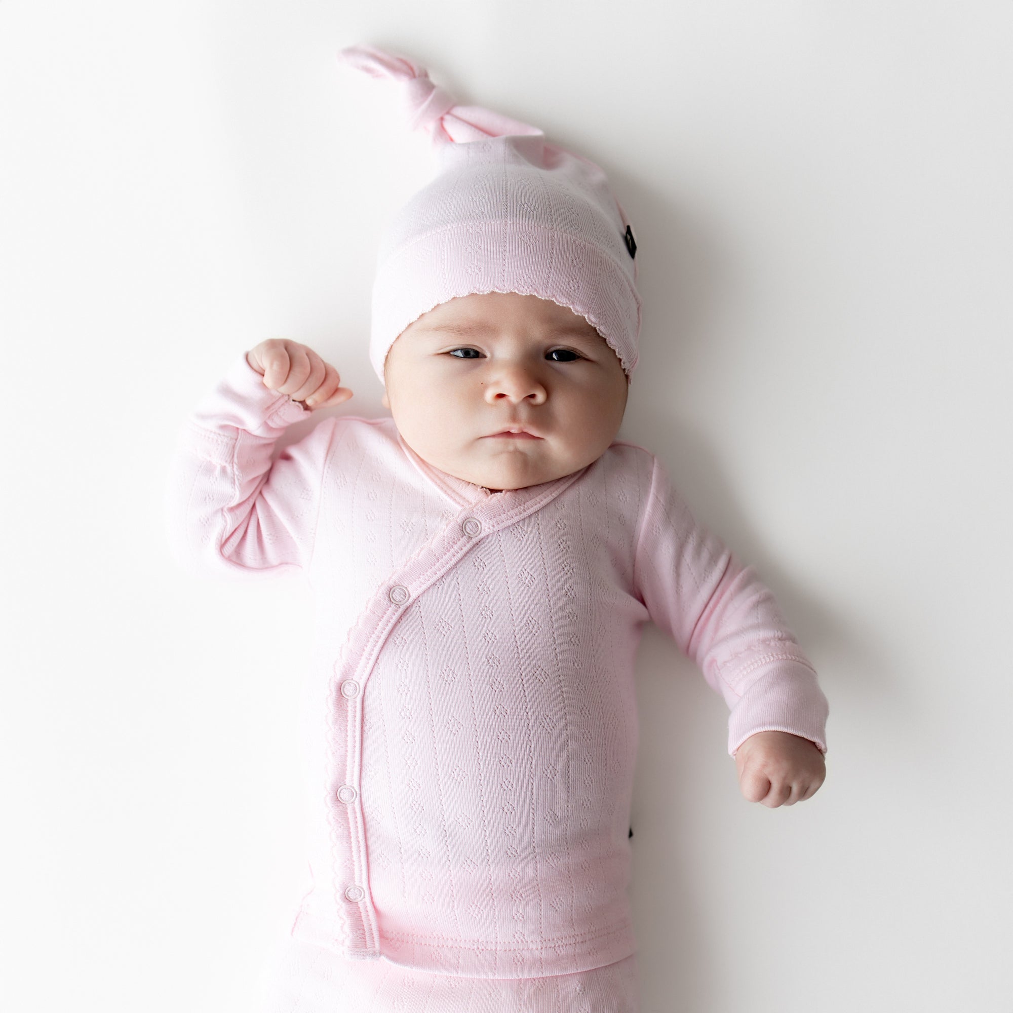 Pointelle Take Me Home Set with Cap in Sakura - Image 4
