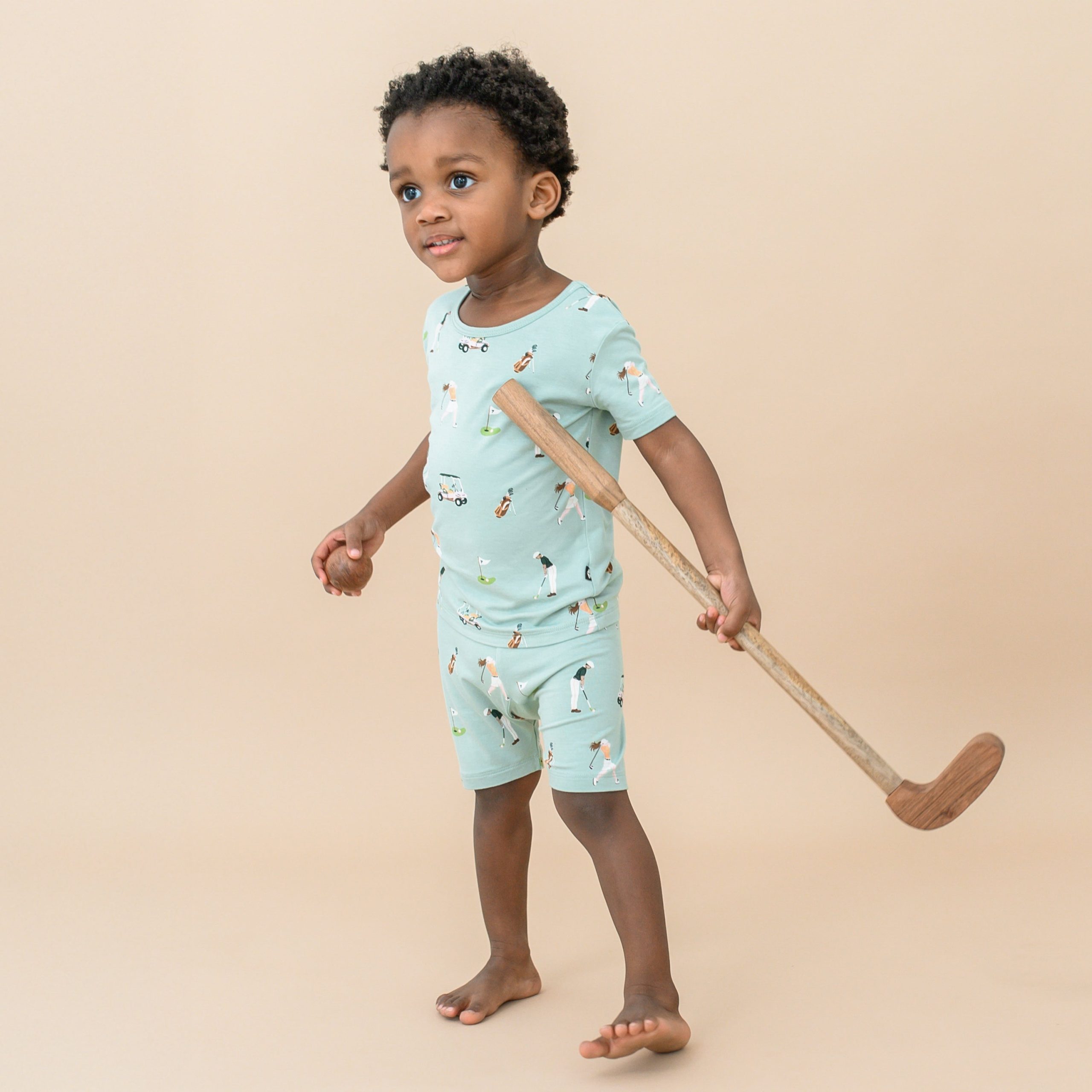 Short Sleeve Pajamas in Golf - Image 3