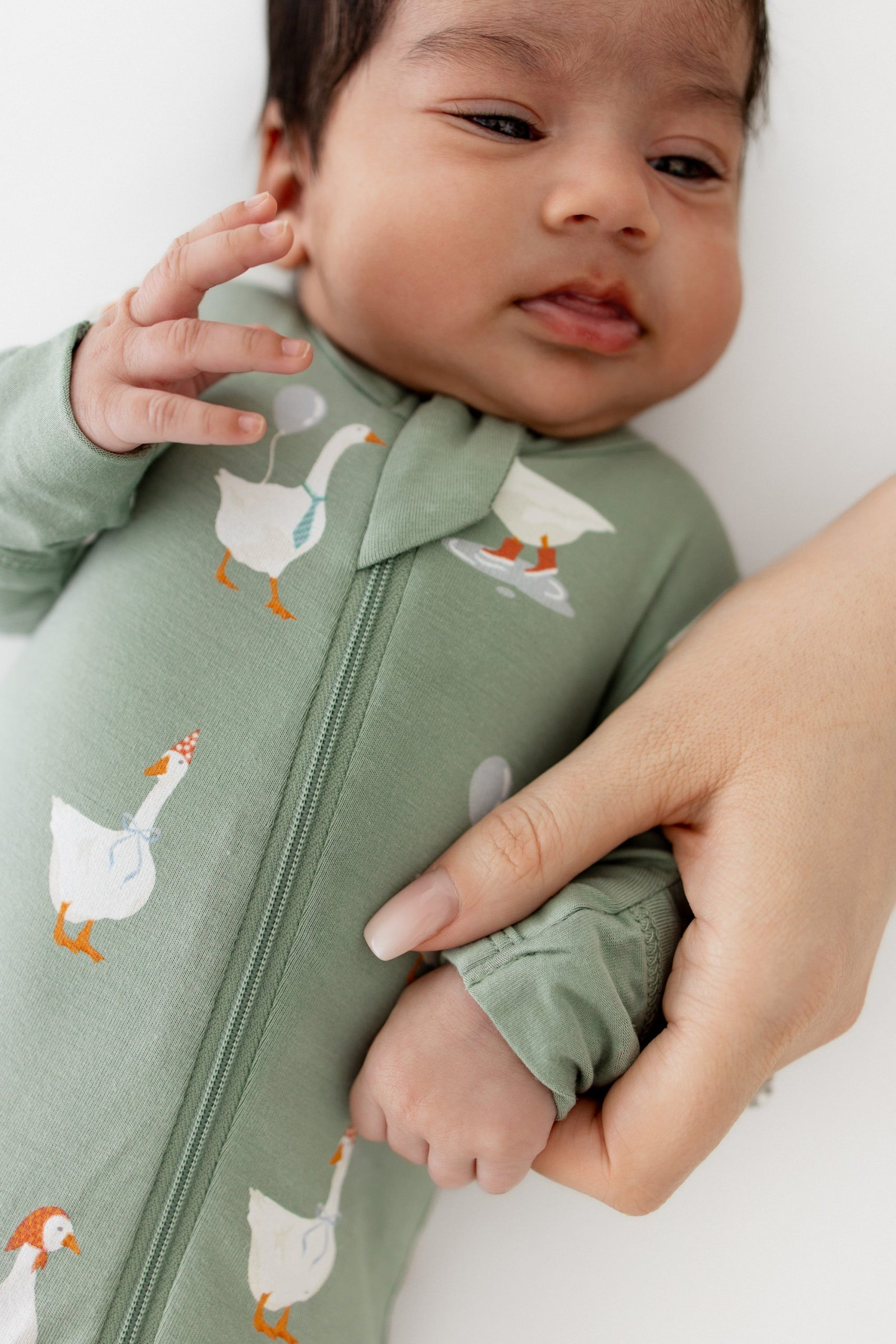 Zippered Footie in Silly Goose - Image 3