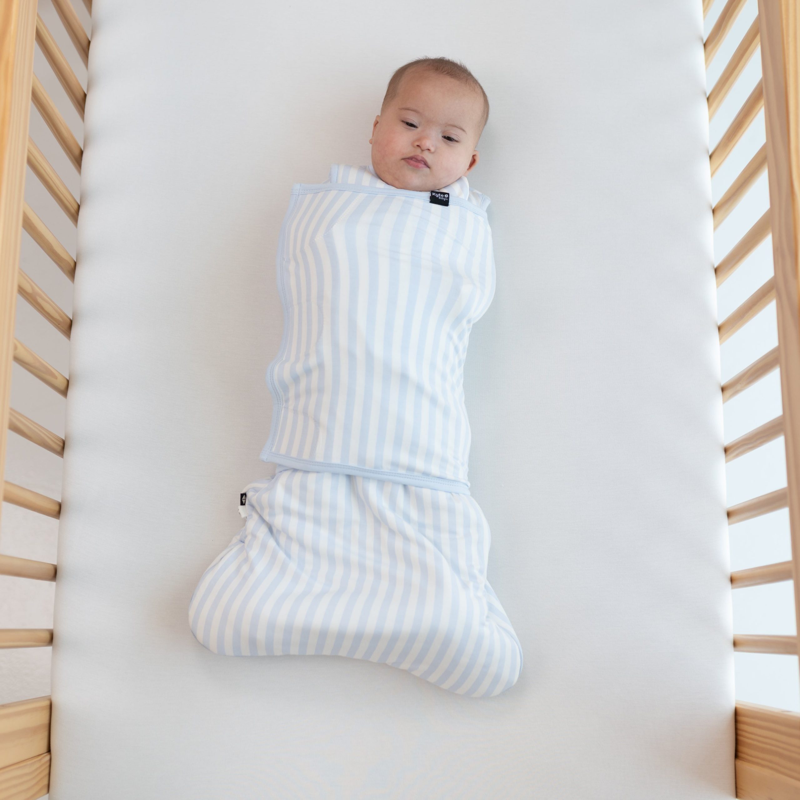 Sleep Bag Swaddler in Small Mist Stripe 1.0 - Image 4