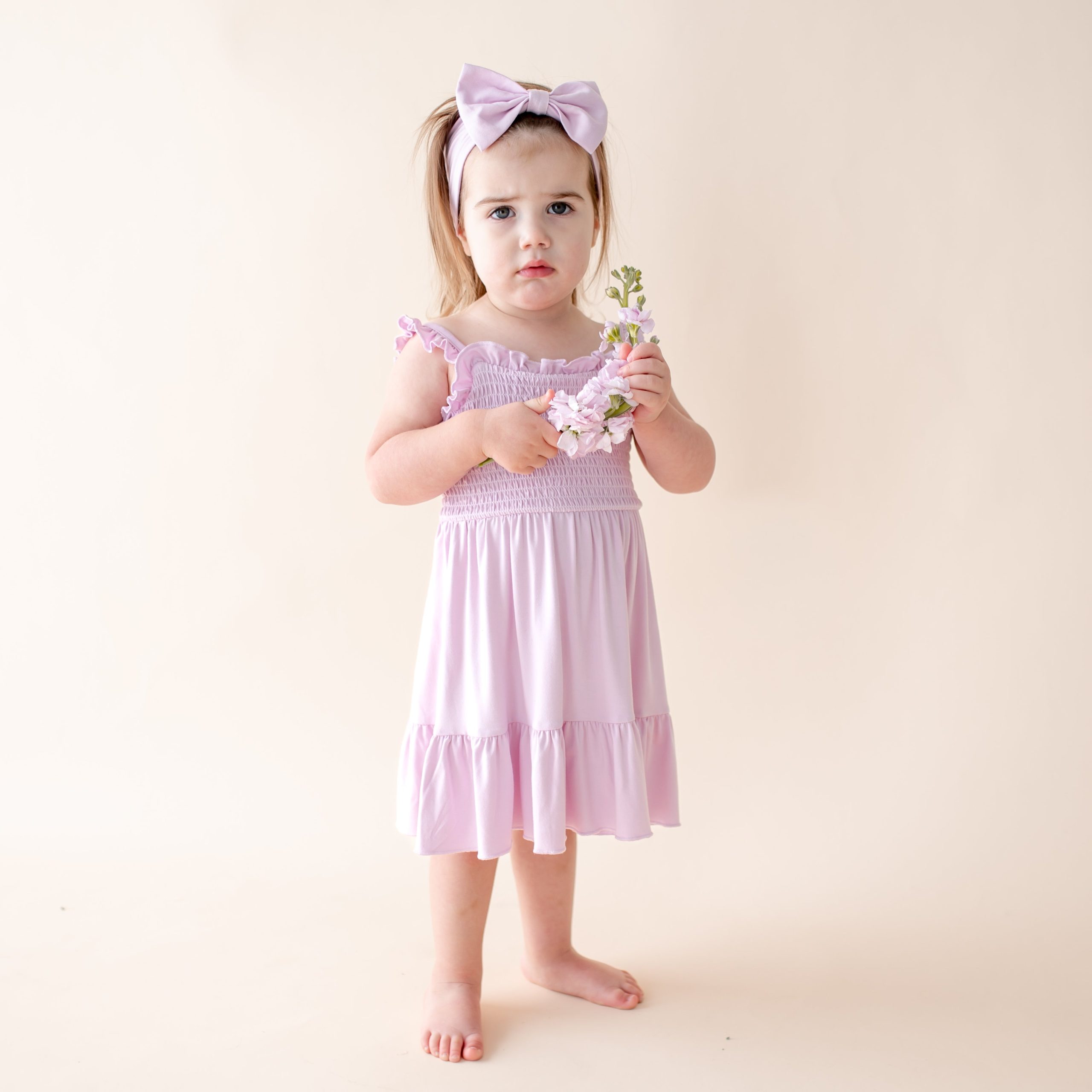 Smocked Dress in Thistle - Image 3