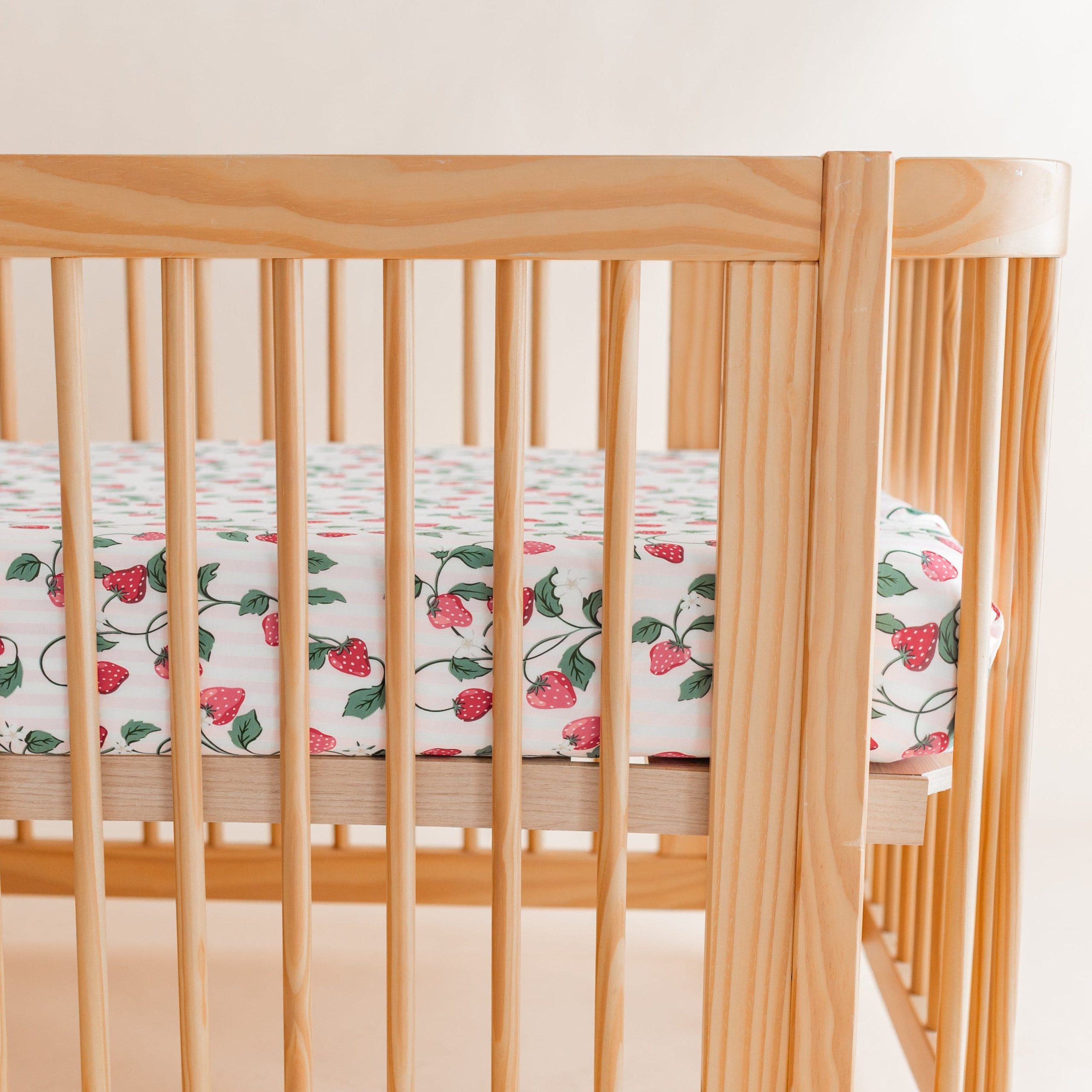 Crib Sheet in Strawberry Fields - Image 3