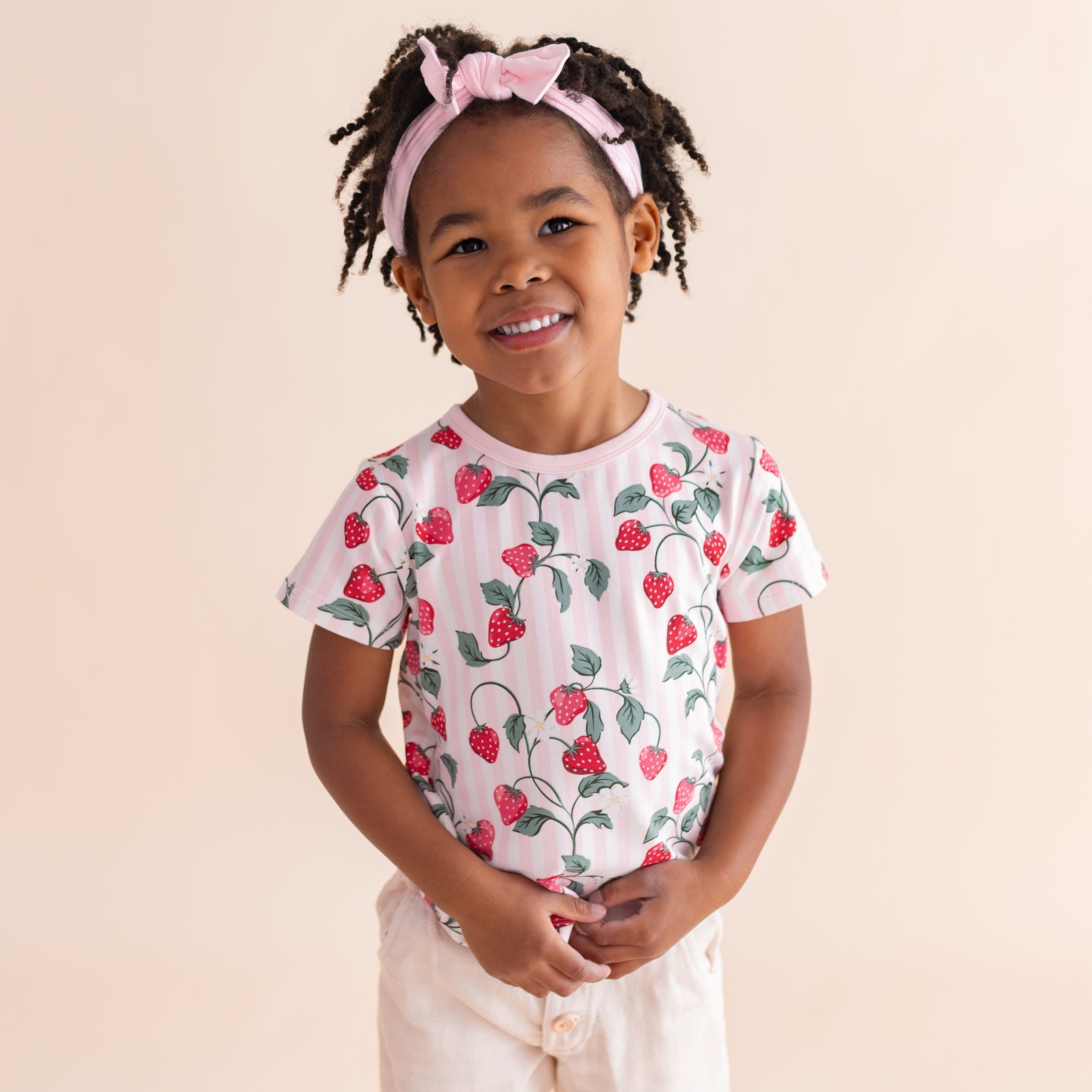 Toddler Basic Tee in Strawberry Fields - Image 3