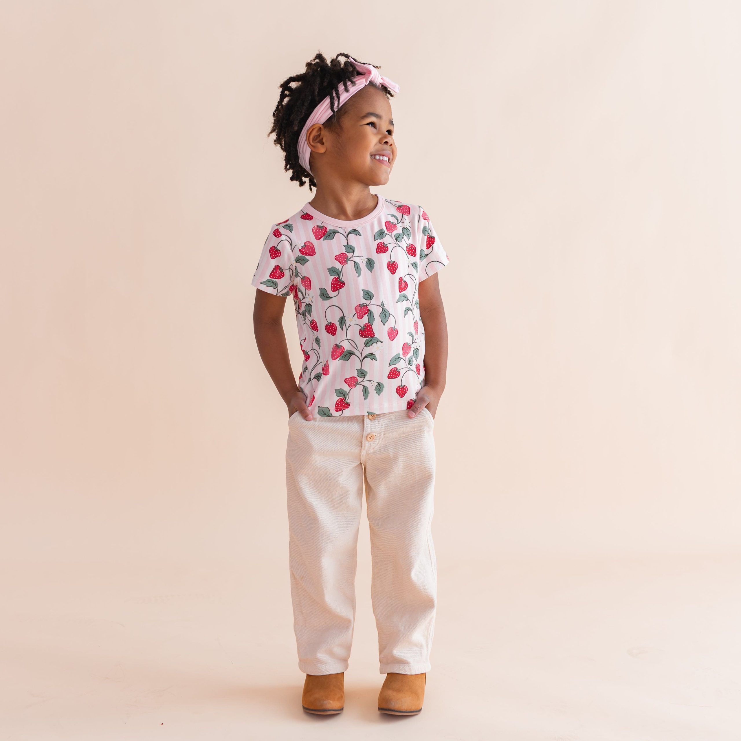 Toddler Basic Tee in Strawberry Fields - Image 5