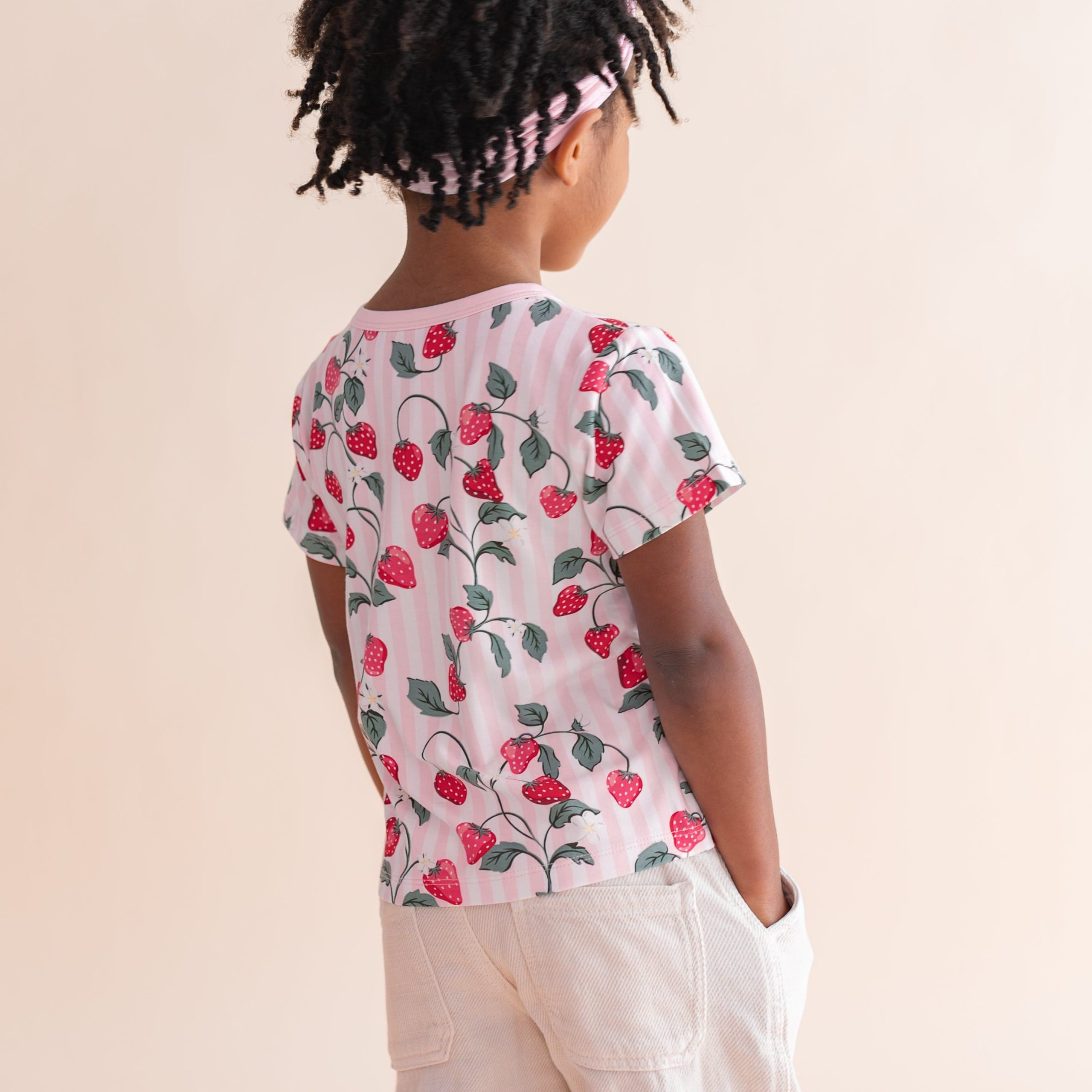 Toddler Basic Tee in Strawberry Fields - Image 4