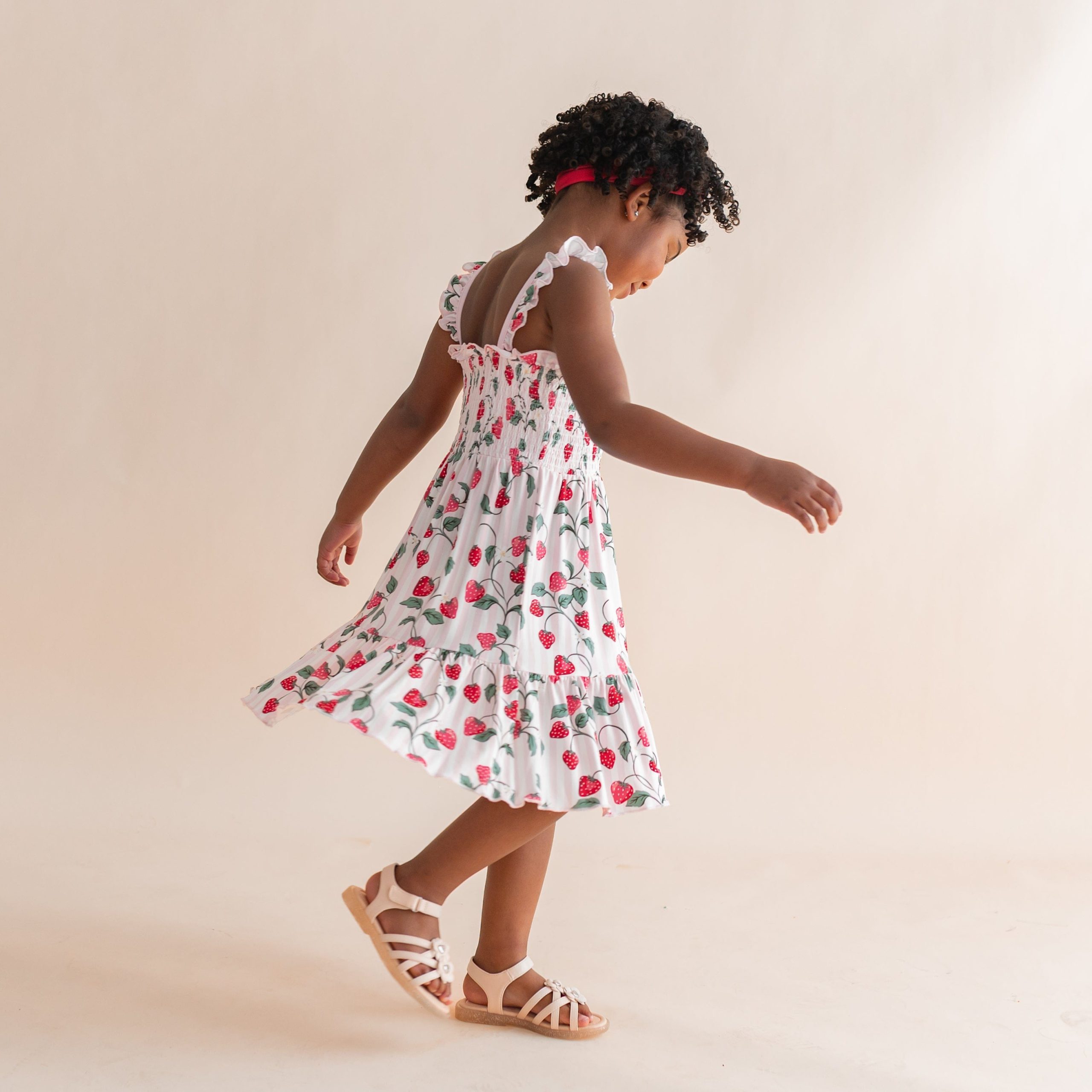 Smocked Dress in Strawberry Fields - Image 4