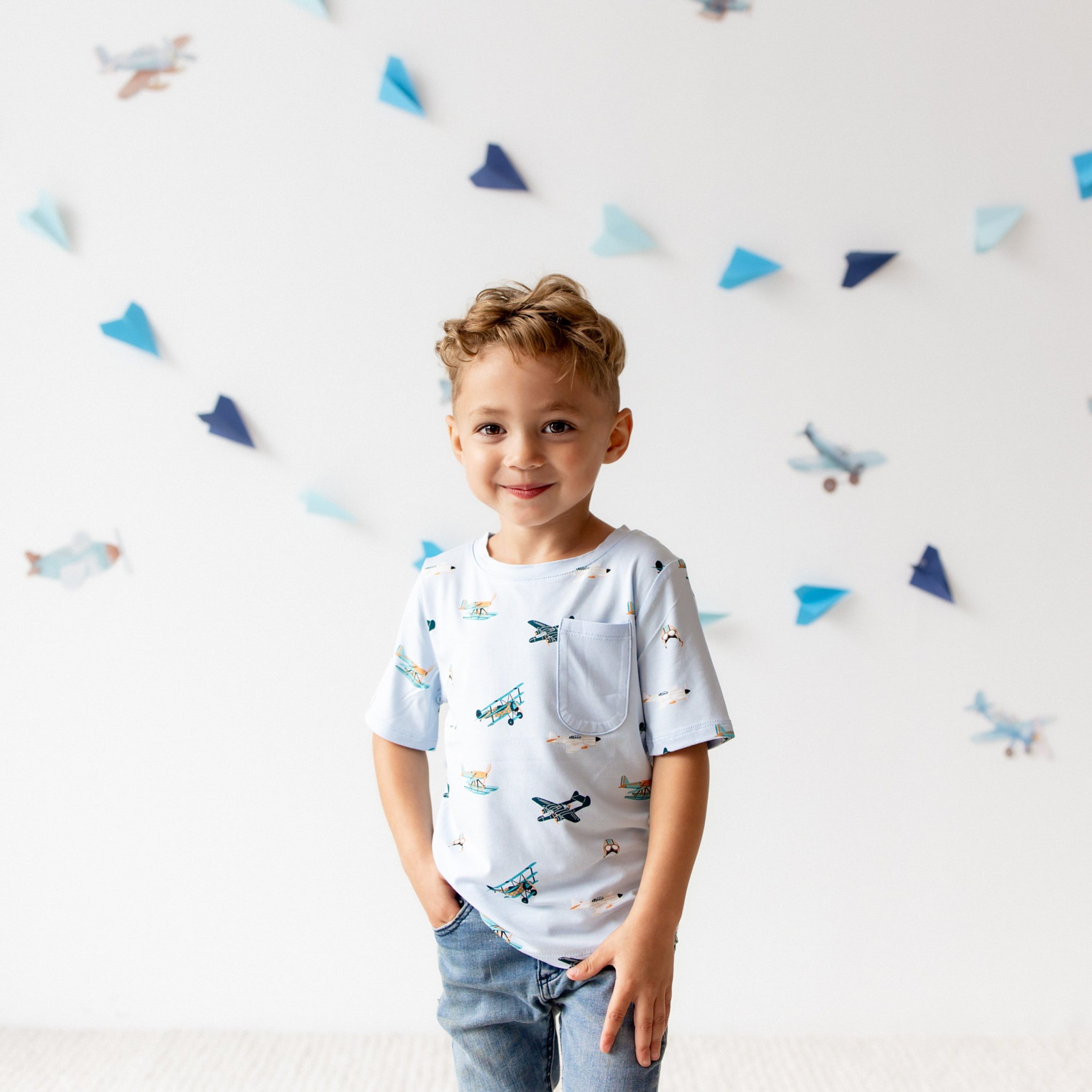 Toddler Crew Neck Tee in Take Off - Image 3