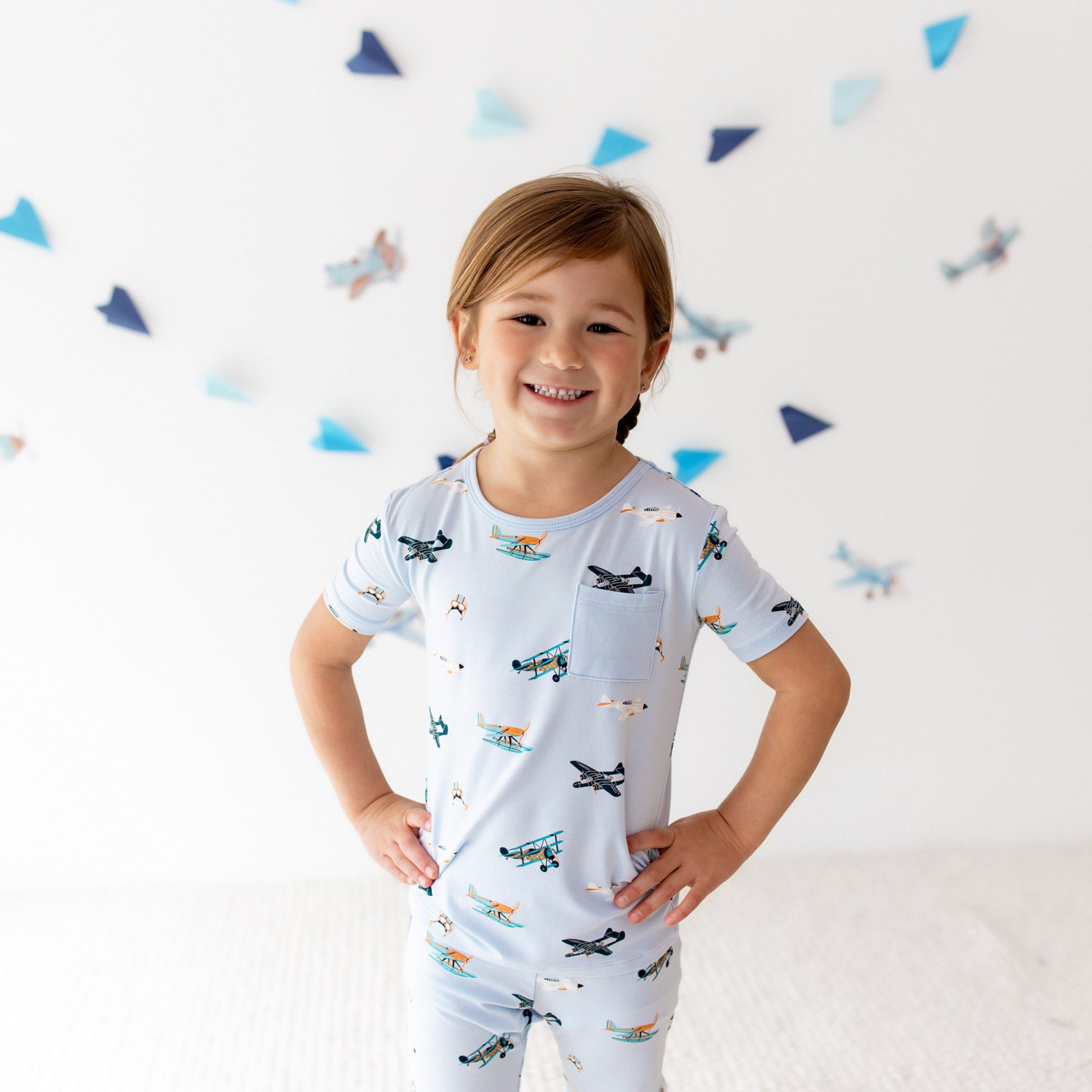Short Sleeve with Pants Pajamas in Take Off - Image 3