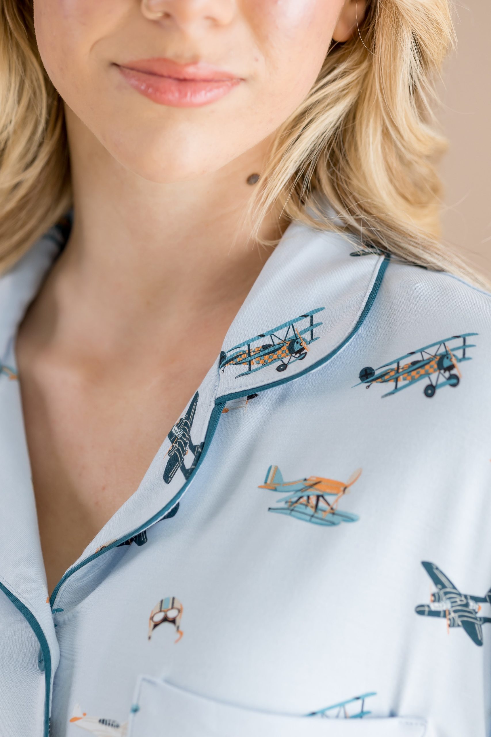 Women's Short Sleeve Pajama Set in Take Off - Image 2