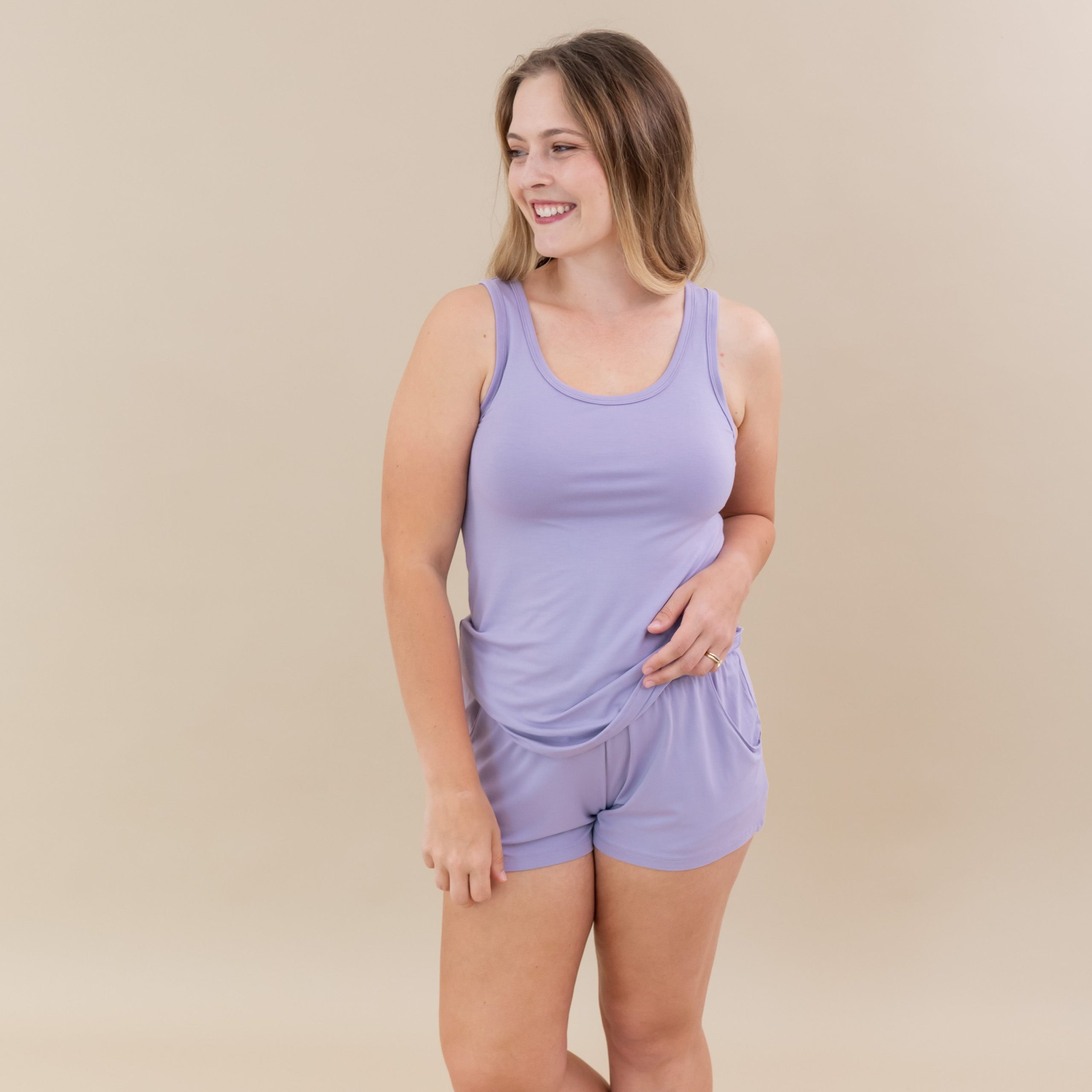 Women's Tank Set in Taro - Image 3