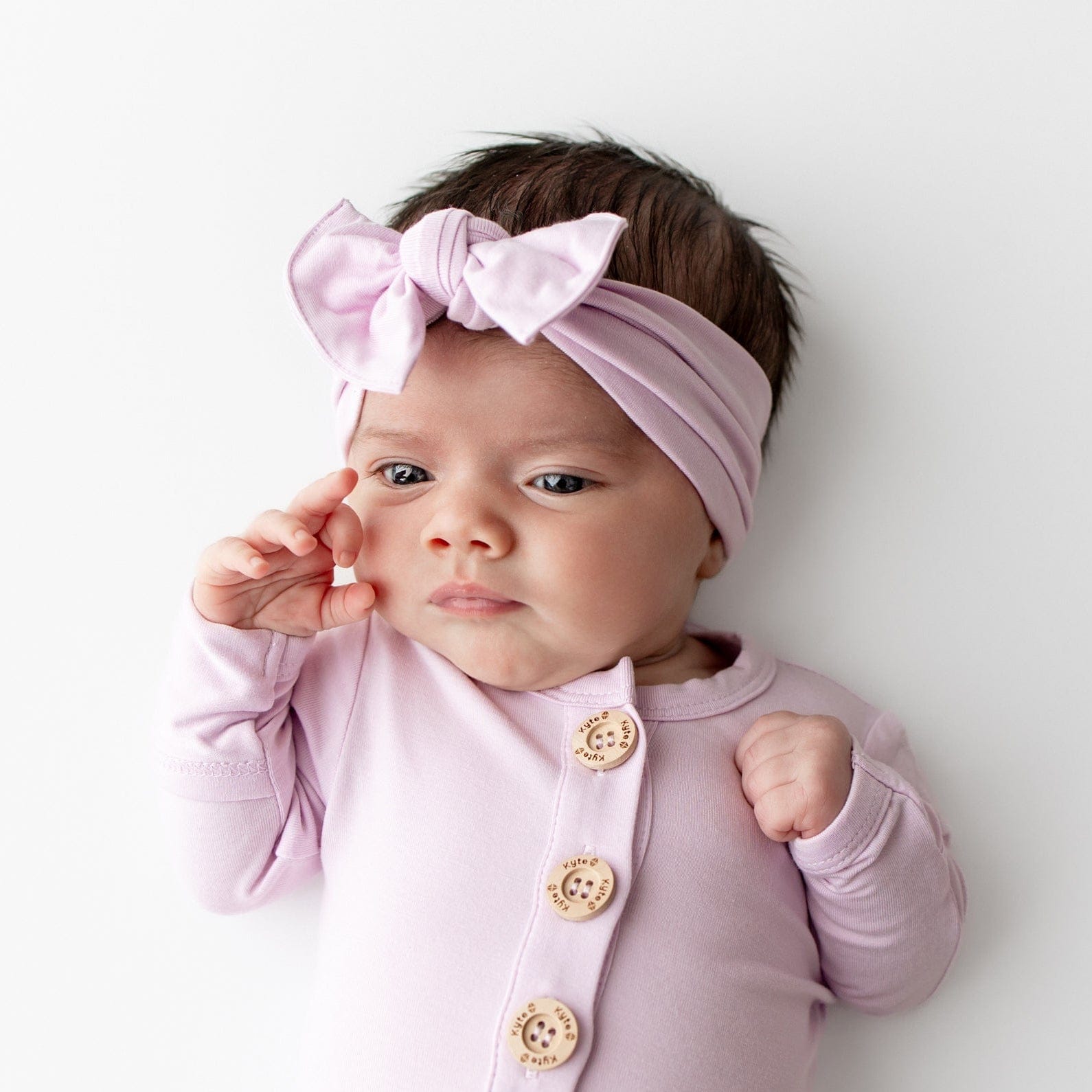 Knotted Bow Headband in Thistle - Image 3