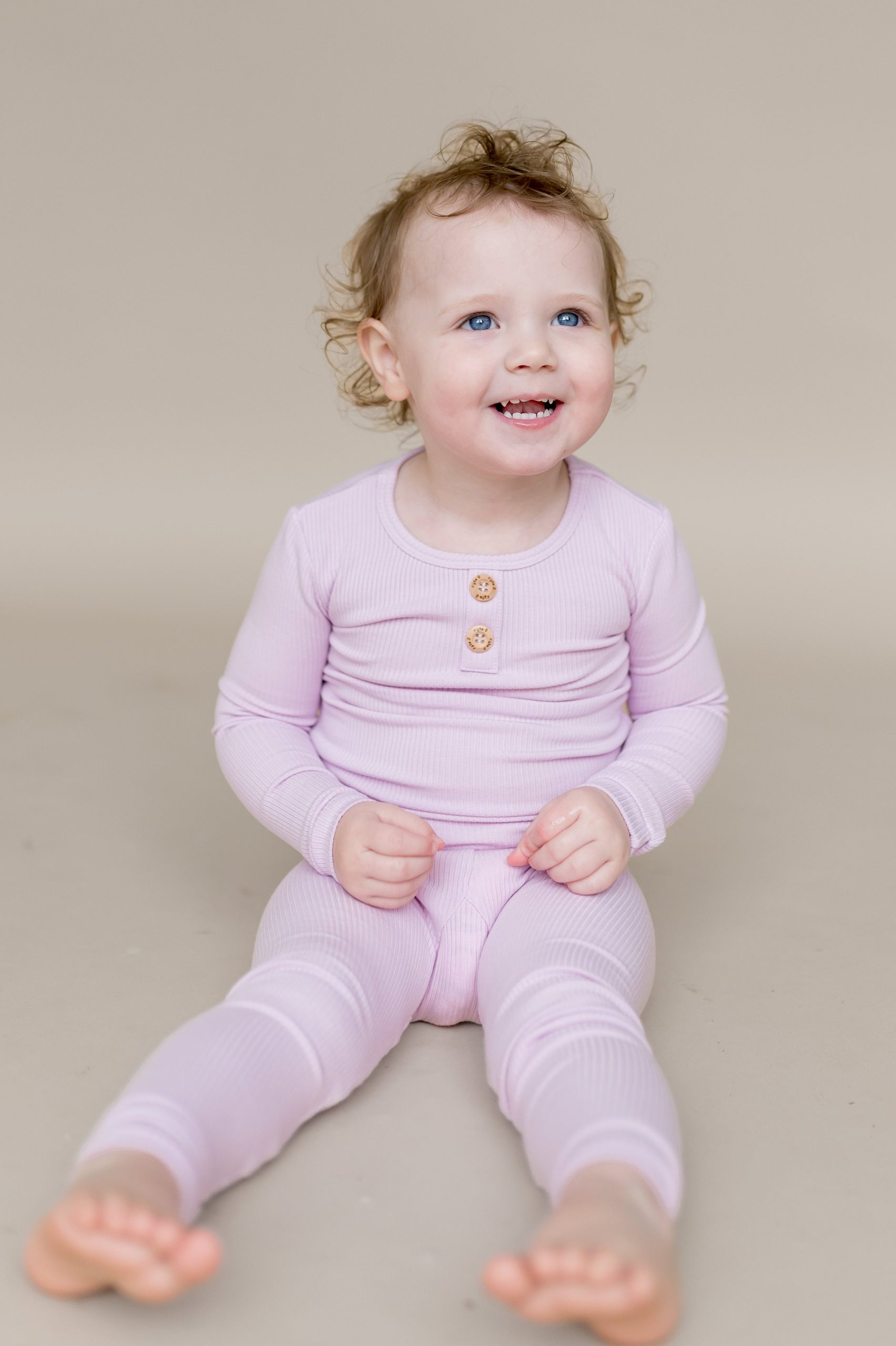 Ribbed Henley Set in Thistle - Image 3