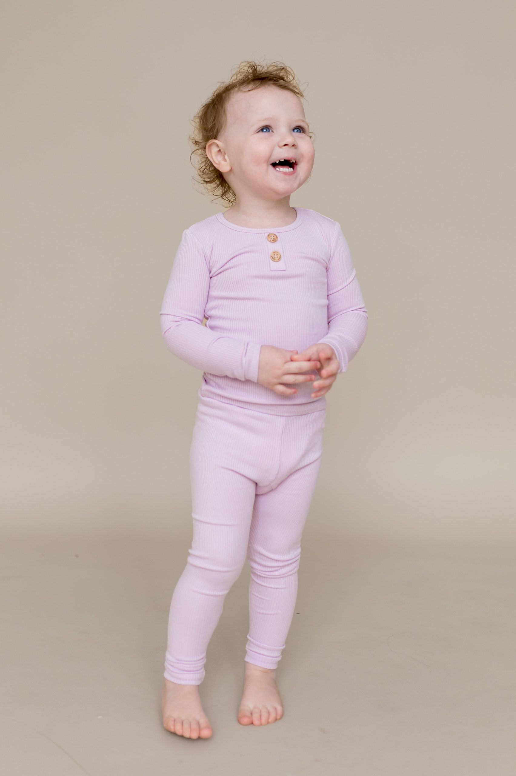 Ribbed Henley Set in Thistle - Image 4