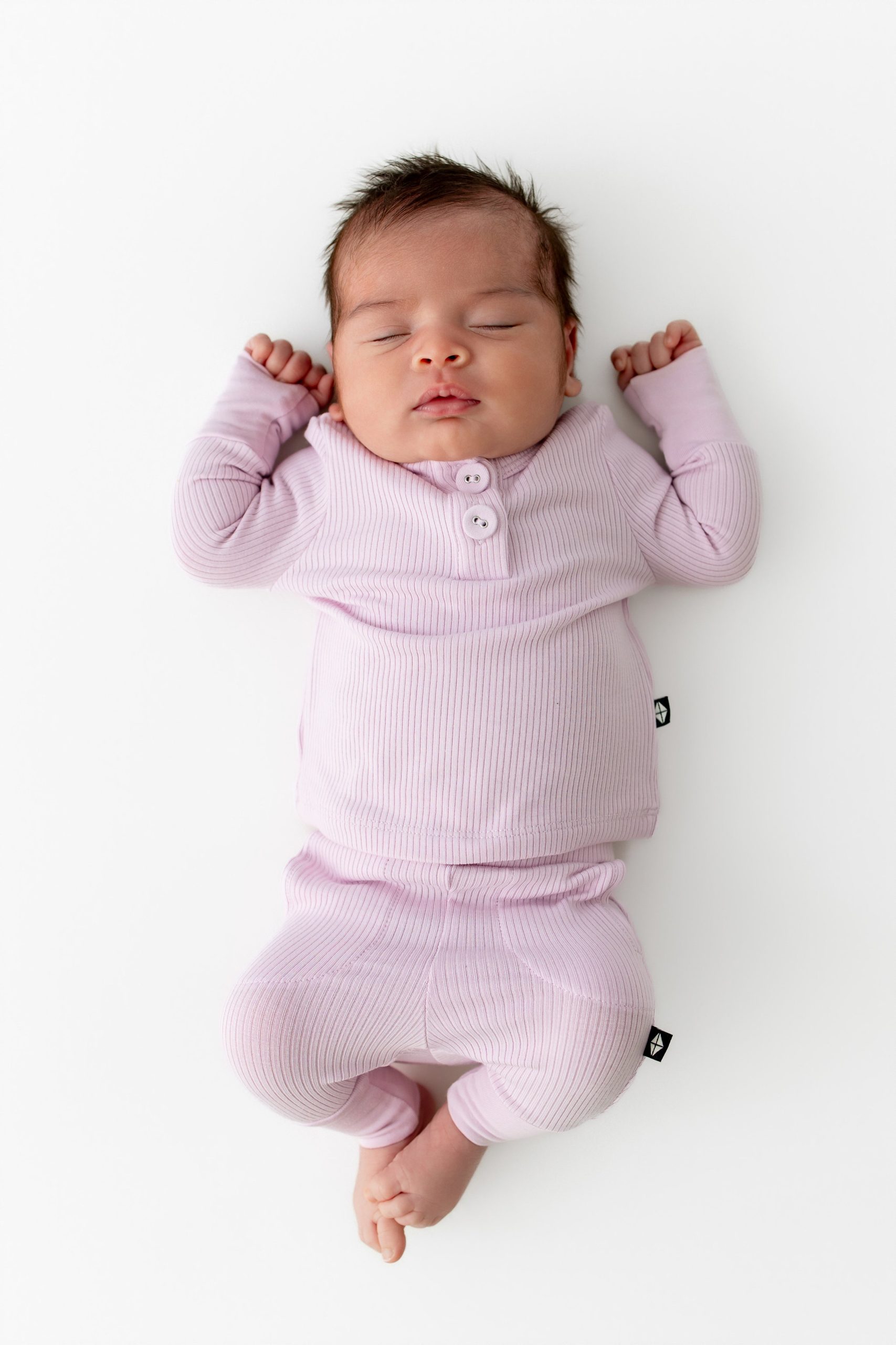Ribbed Infant Henley Set in Thistle - Image 3