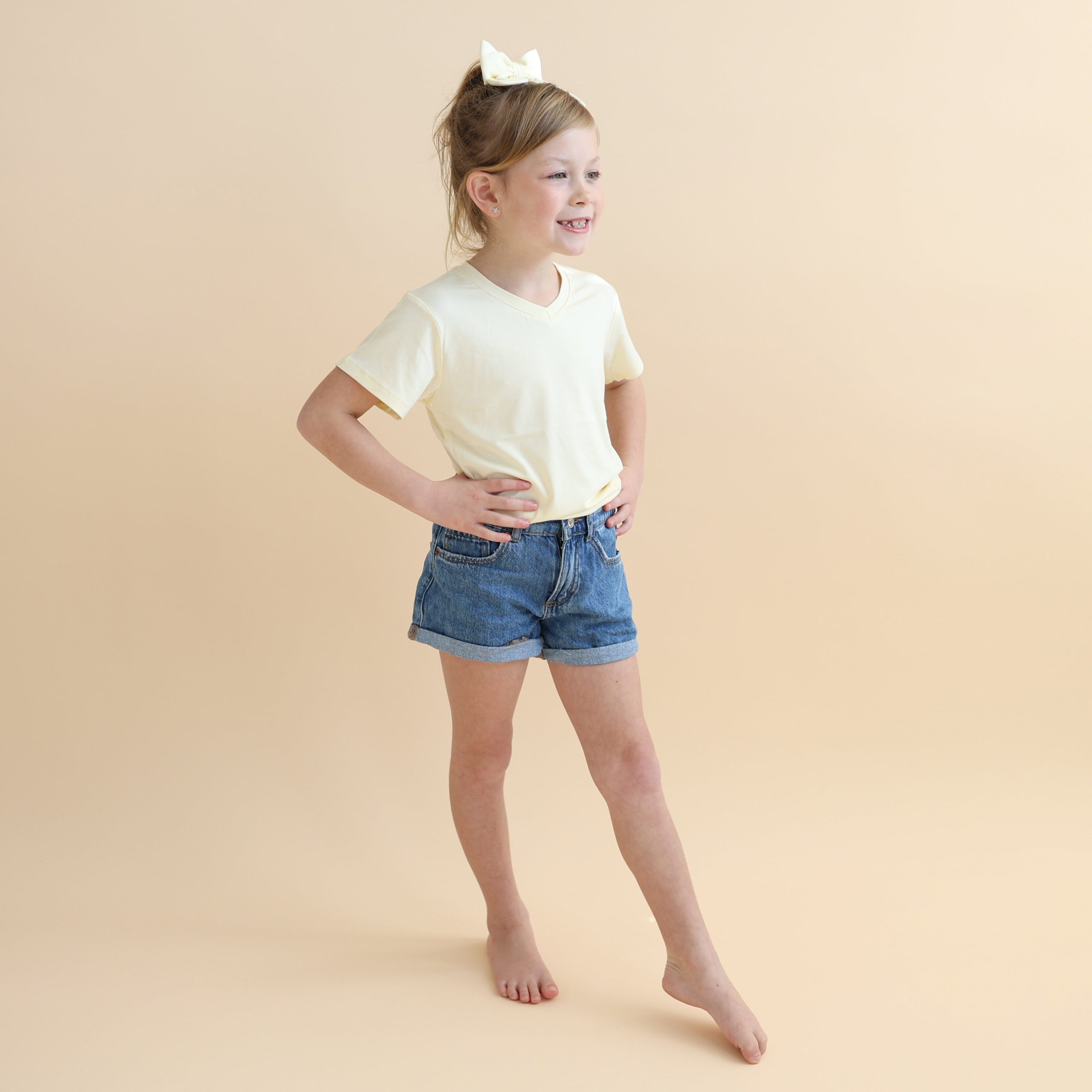 Toddler V-Neck Tee in Chamomile - Image 5