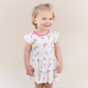Twirl Bodysuit Dress in Tulip