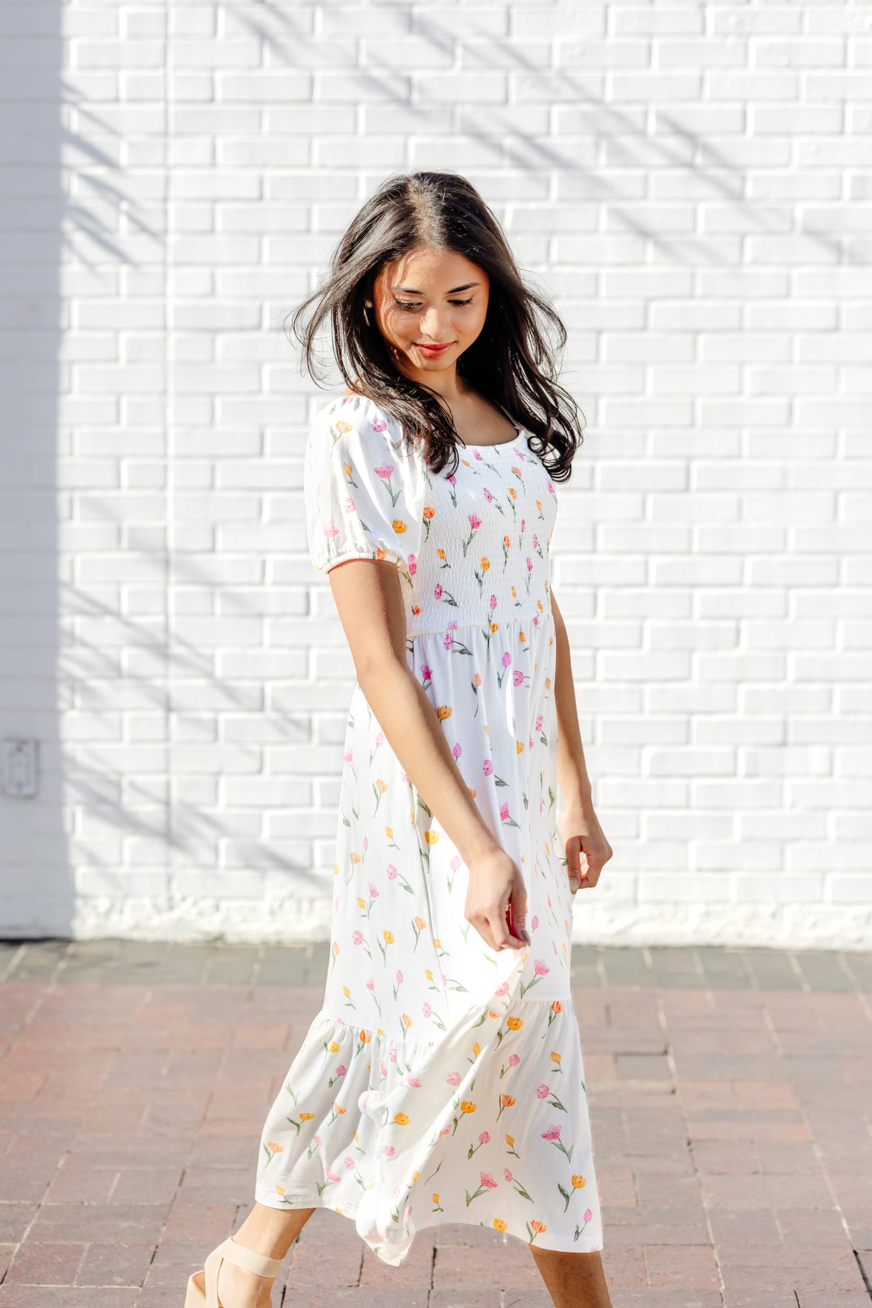 Women's Smocked Dress in Tulip