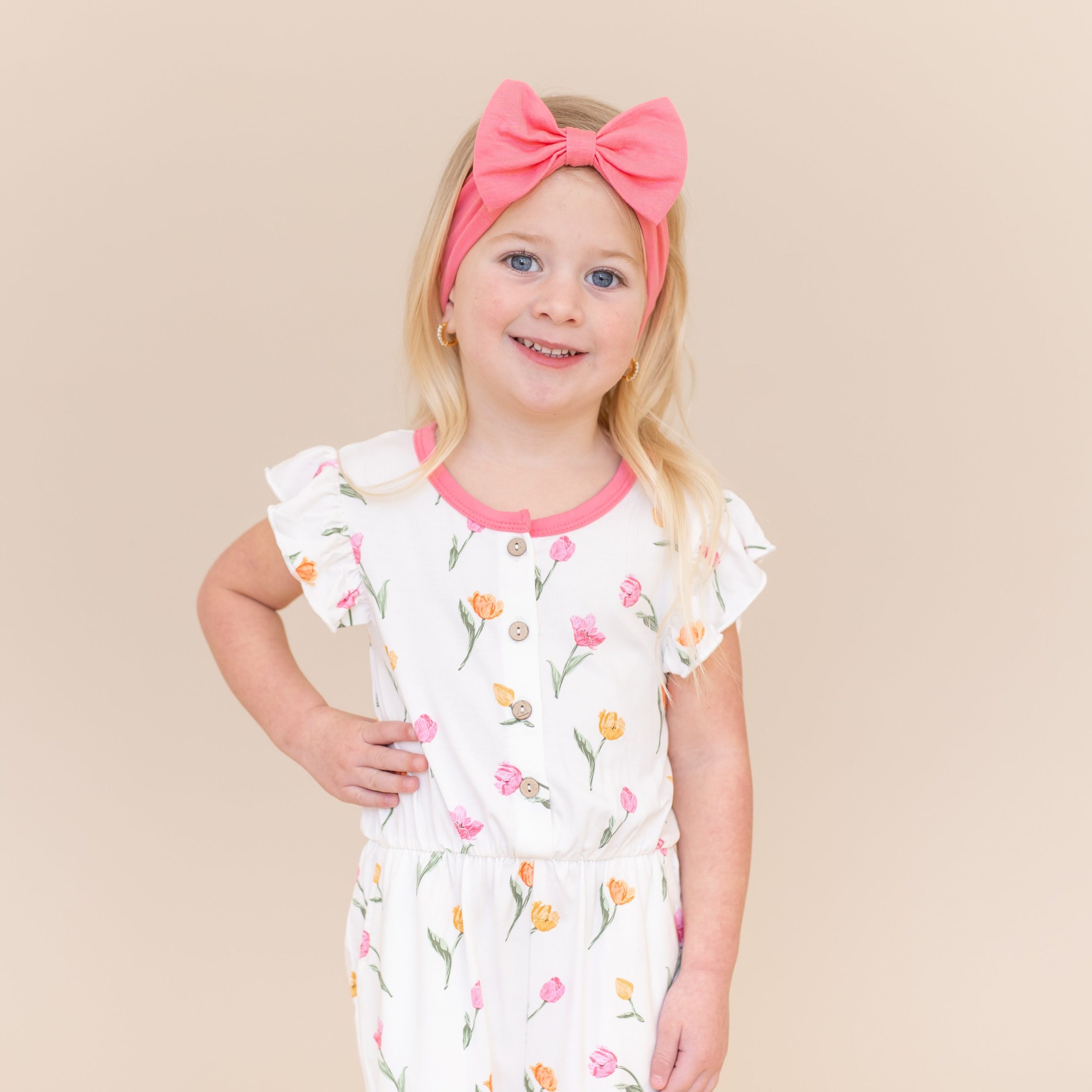 Flutter Sleeve Romper in Tulip - Image 3