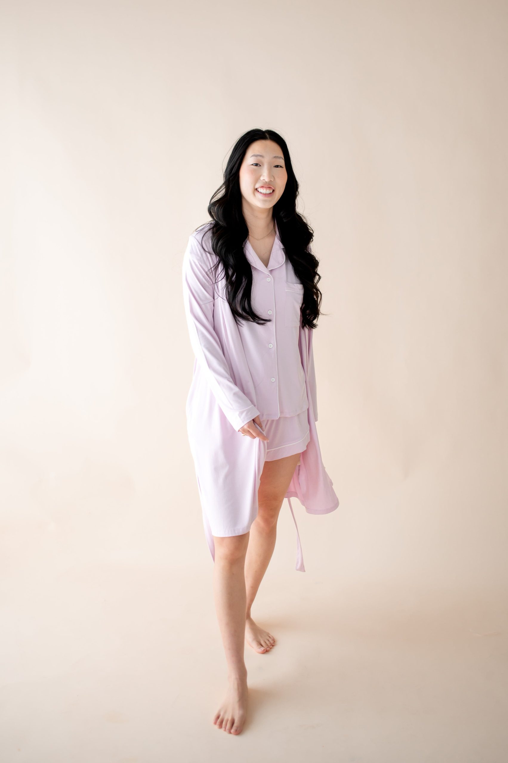 Women's Lounge Robe in Thistle - Image 2