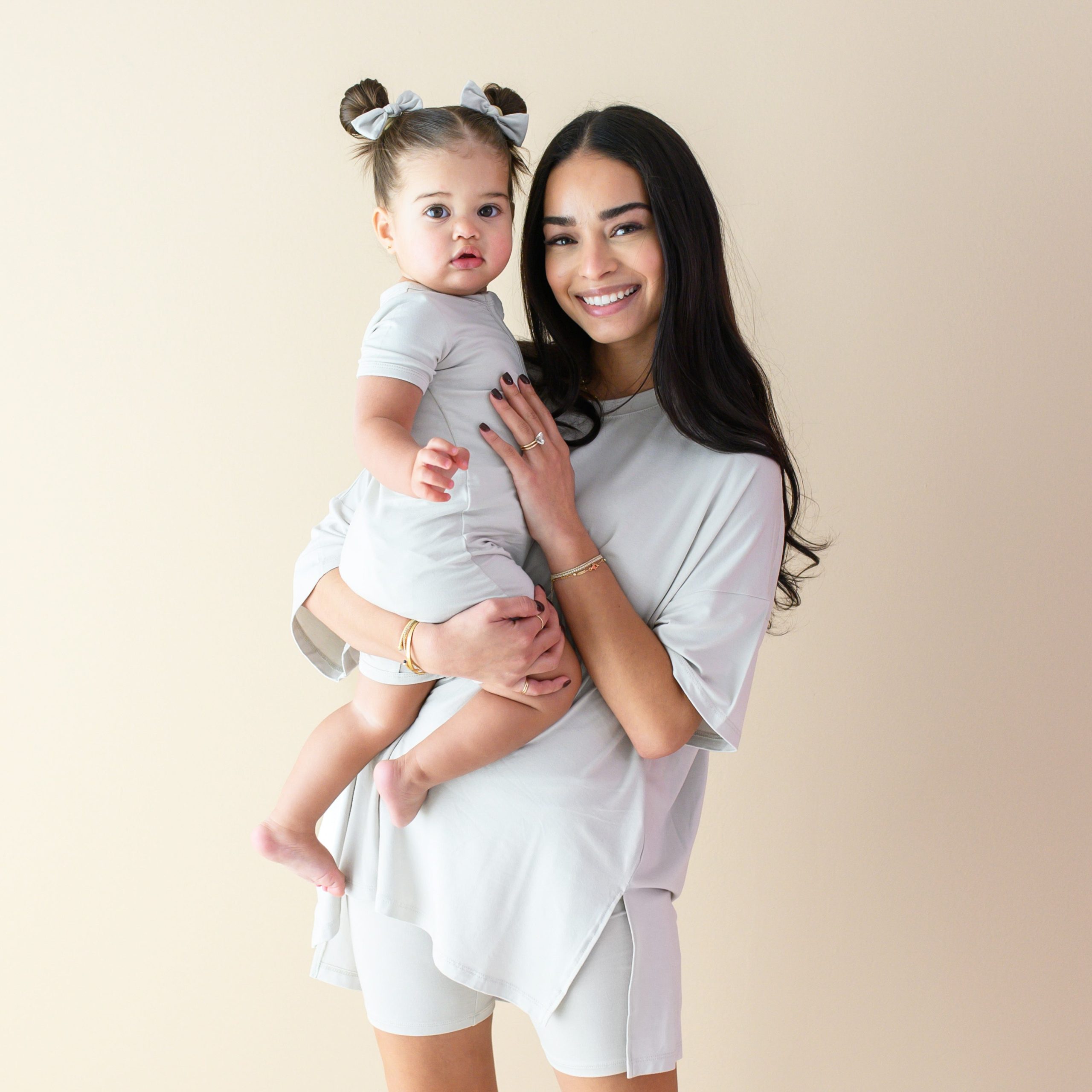 Zippered Shortall Romper in Oat - Image 4