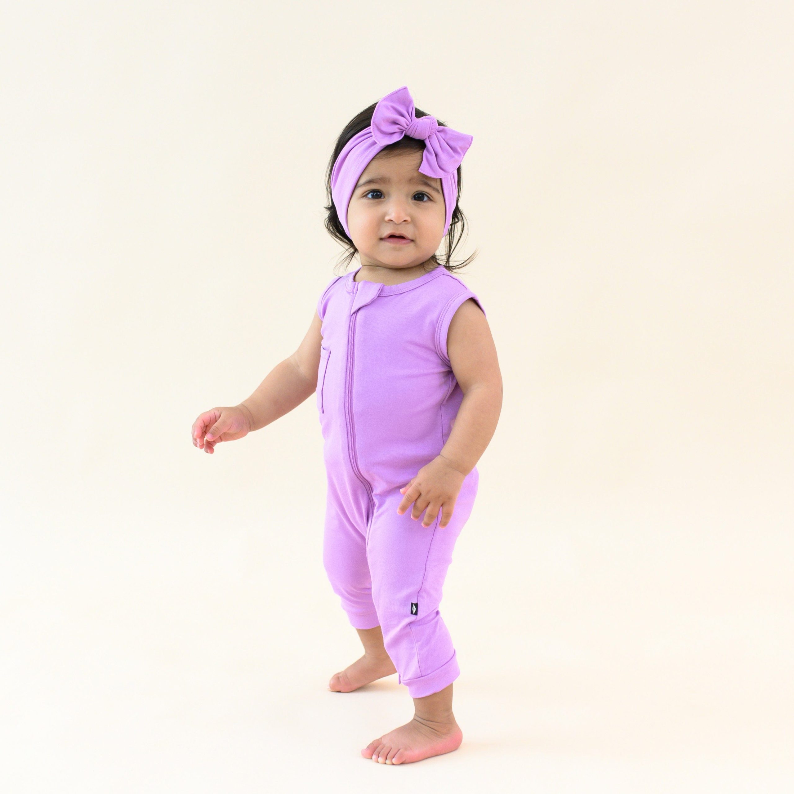 Zippered Sleeveless Romper in Poi - Image 4