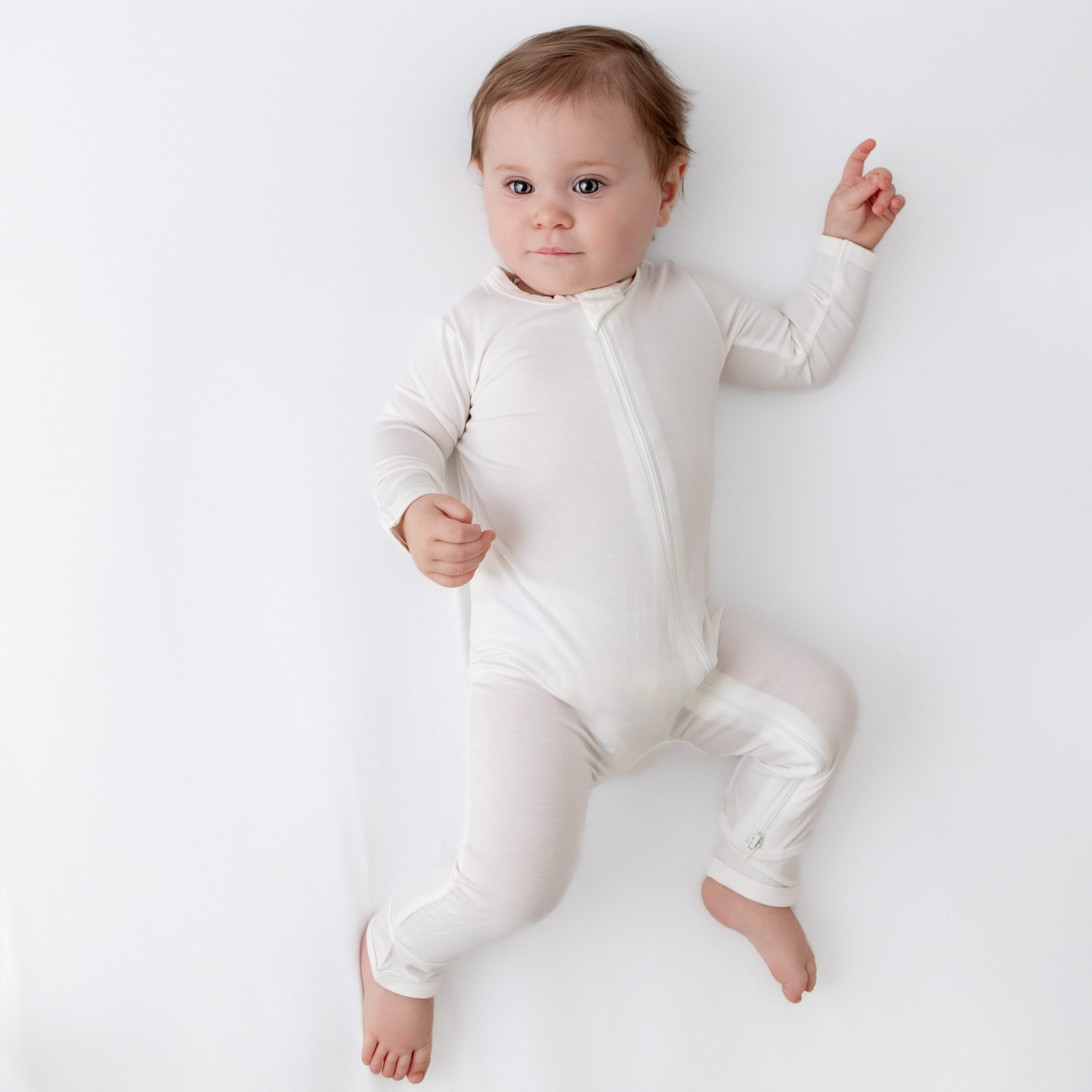Zippered Romper in Cloud - Image 5