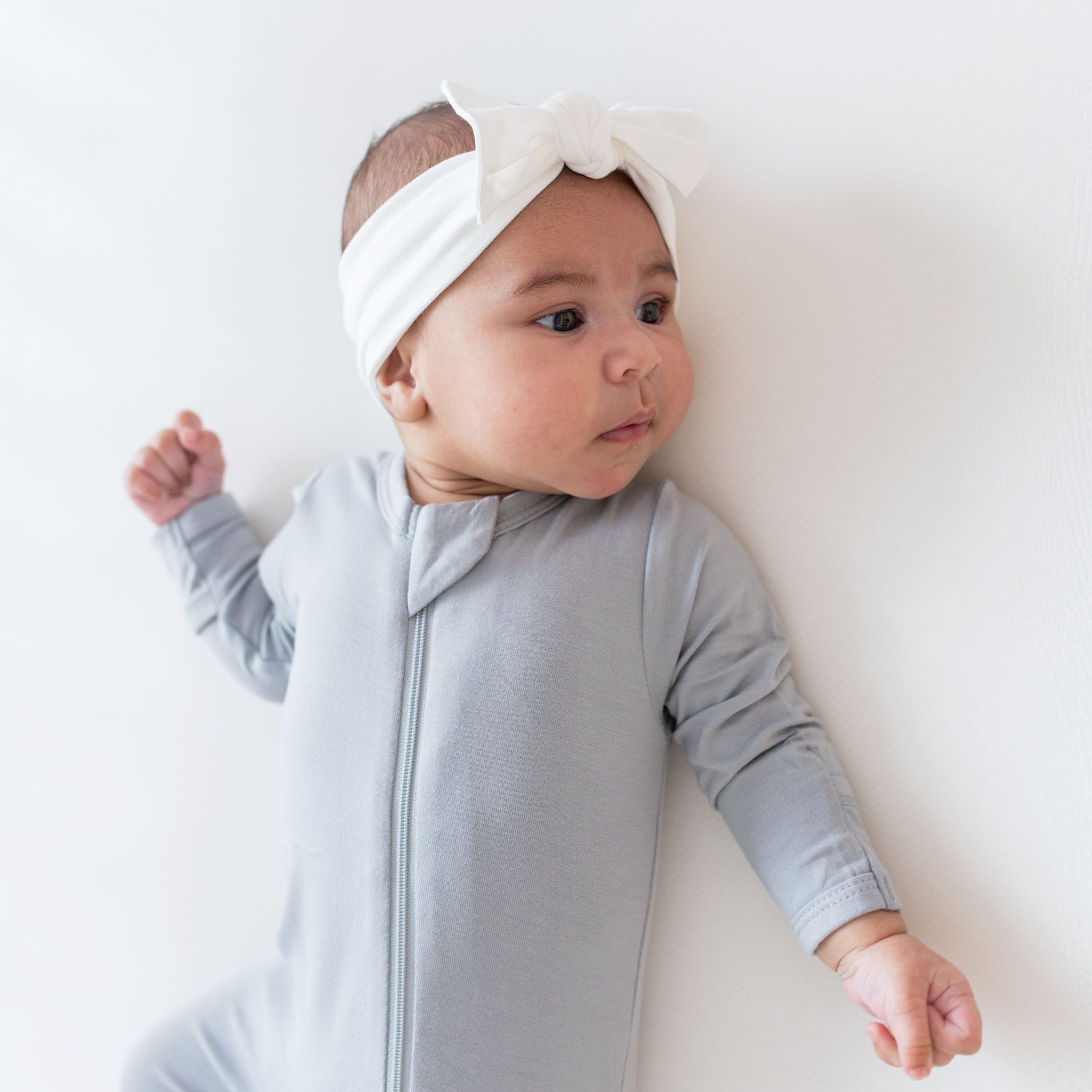 Knotted Bow Headband in Cloud - Image 3