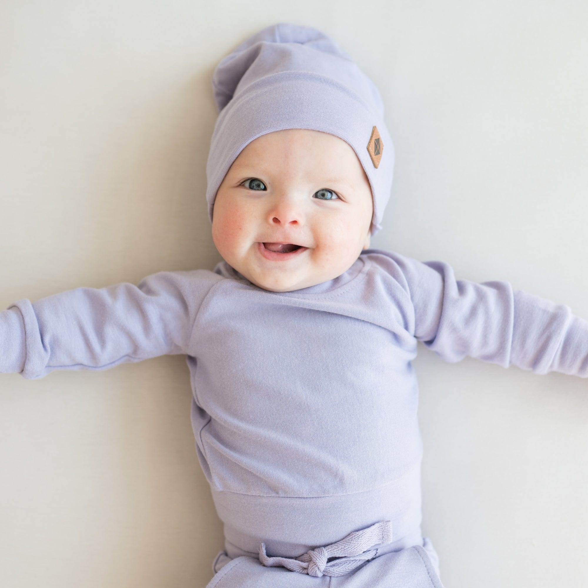 Bamboo Jersey Beanie in Taro - Image 2