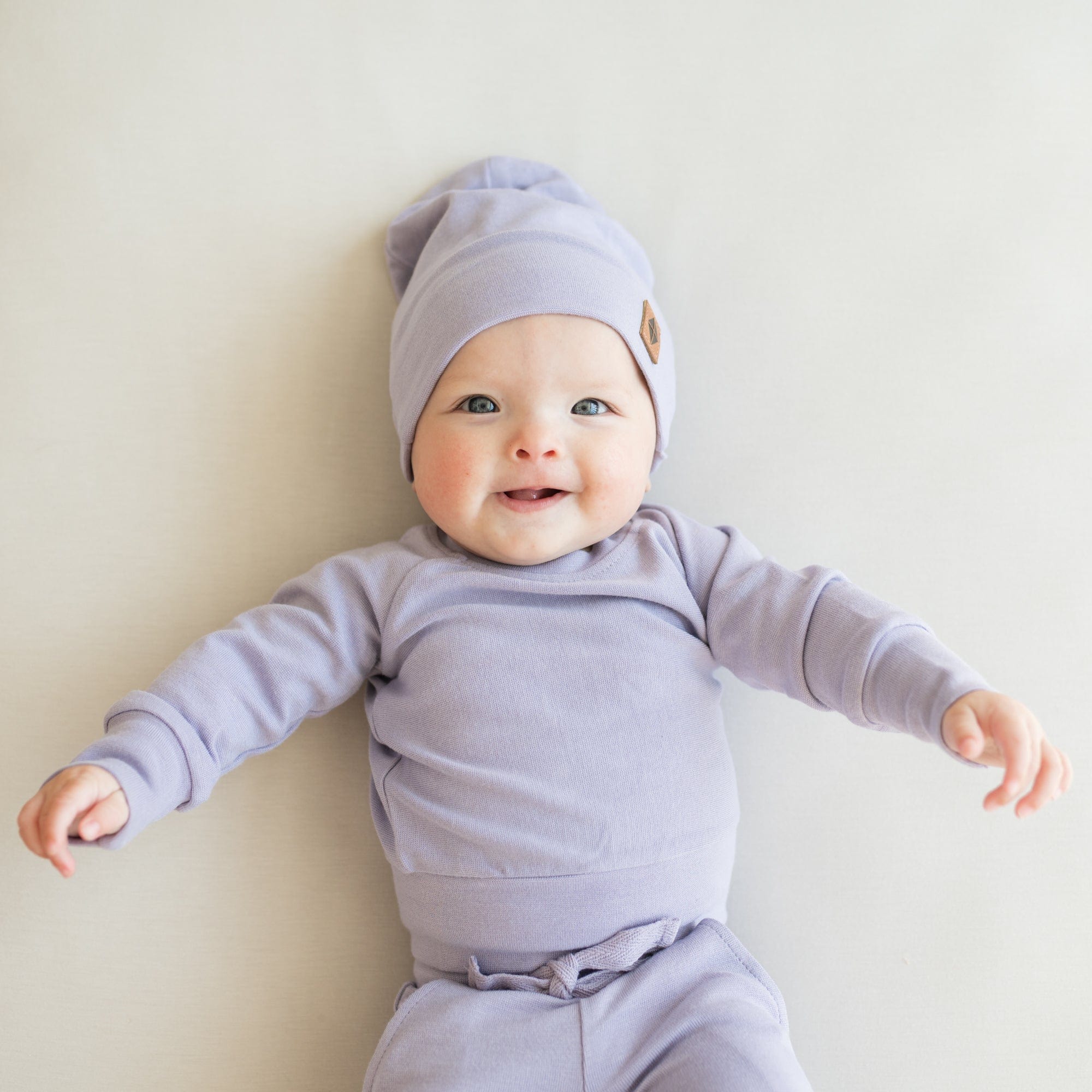 Bamboo Jersey Beanie in Taro - Image 3
