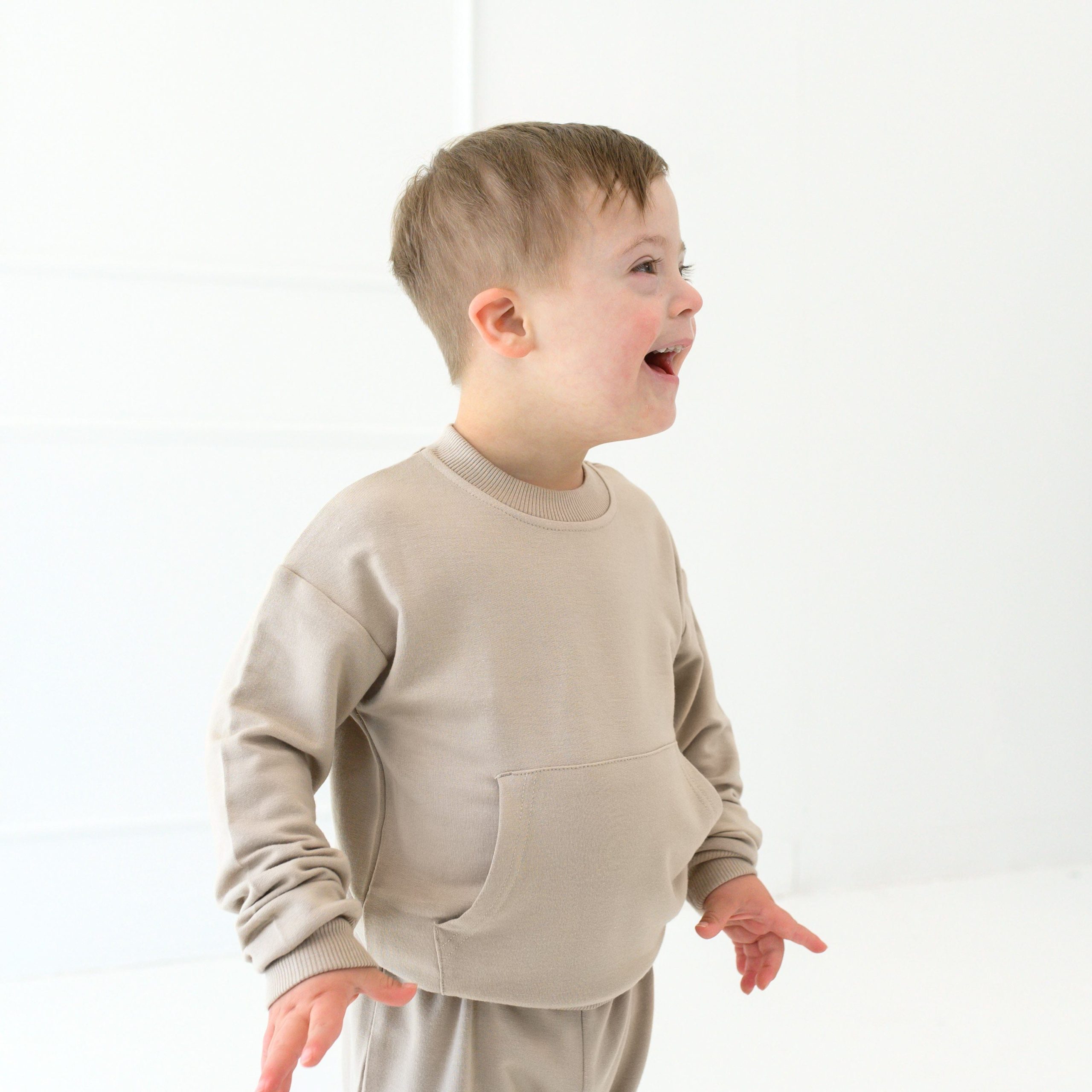 French Terry Jogger Set in Almond - Image 5